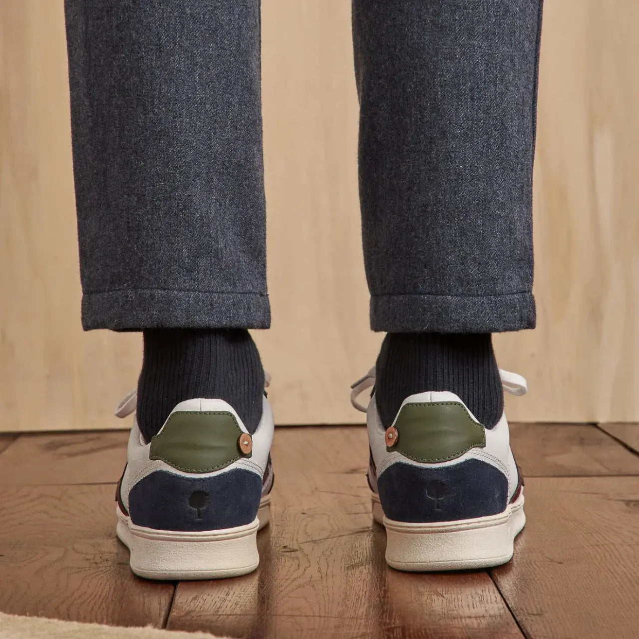 FAGUO -  BASKETS HAZEL BLANCHES & BLEU MARINE -  Klubb