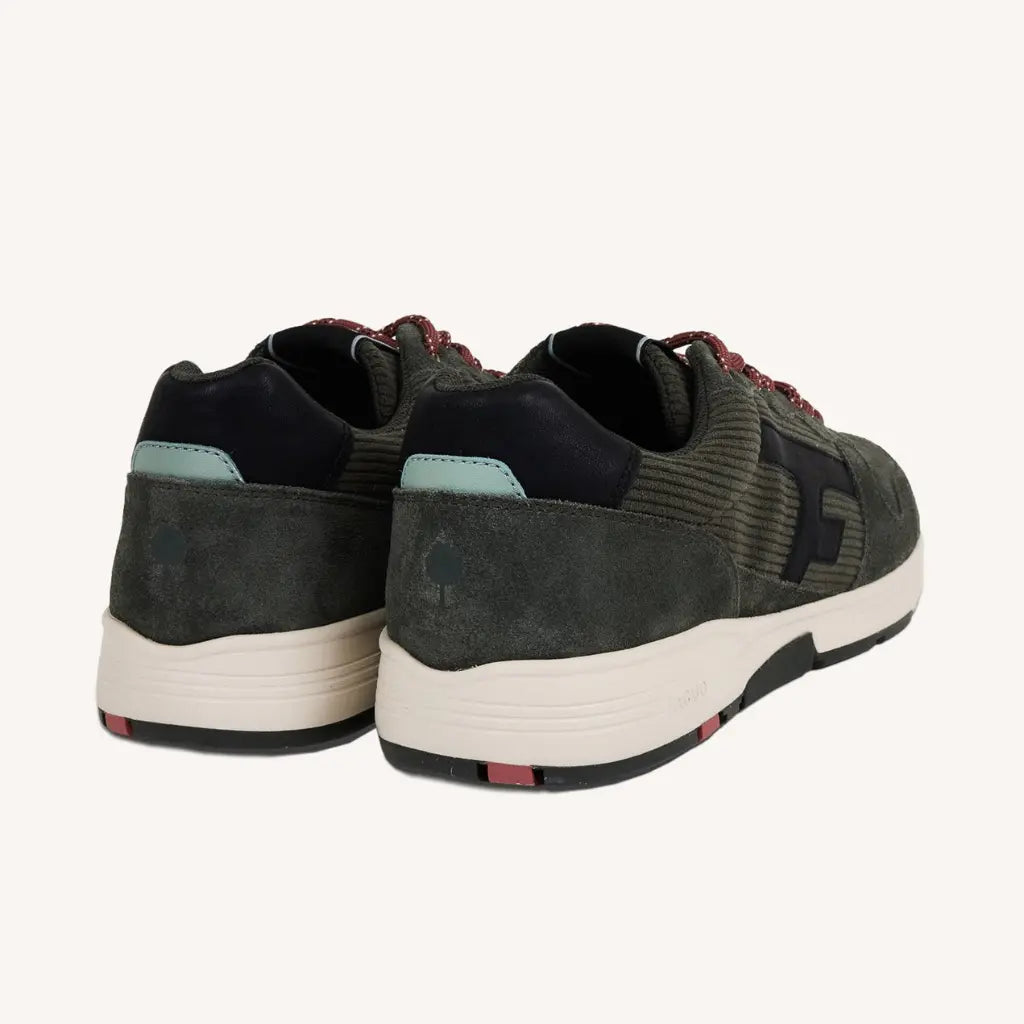 FAGUO -  BASKETS OLIVE VELOURS KAKI -  Klubb