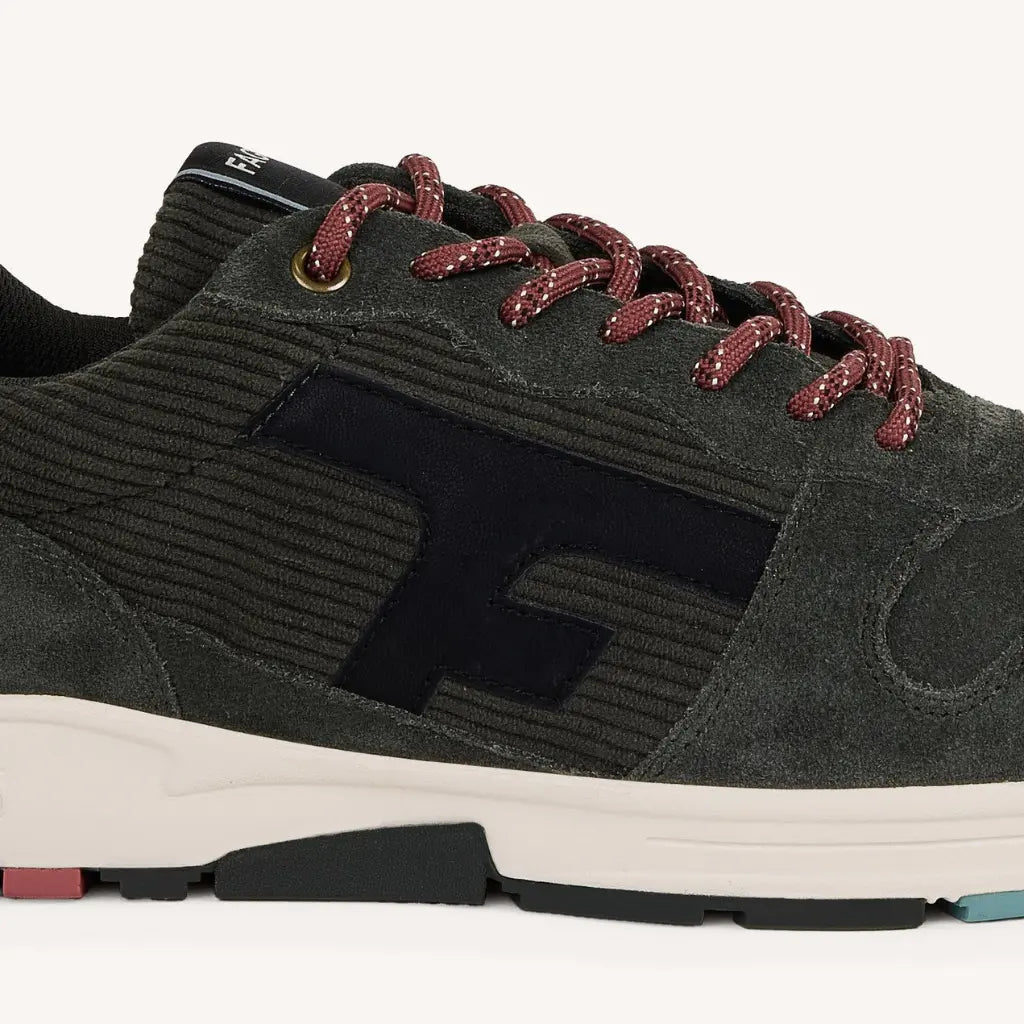 FAGUO -  BASKETS OLIVE VELOURS KAKI -  Klubb