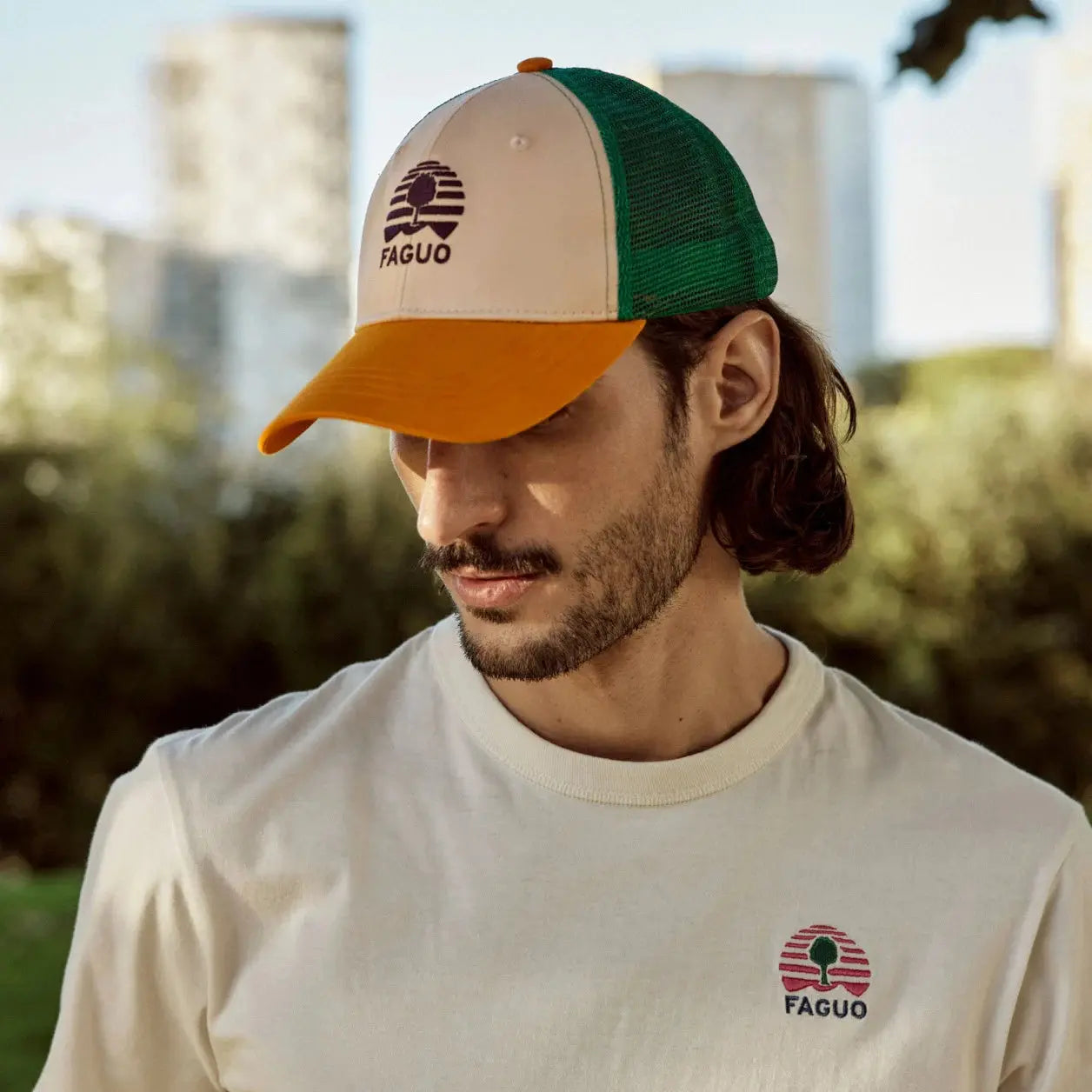 FAGUO - CASQUETTE TRUCKER CRÈME & ORANGE - Klubb