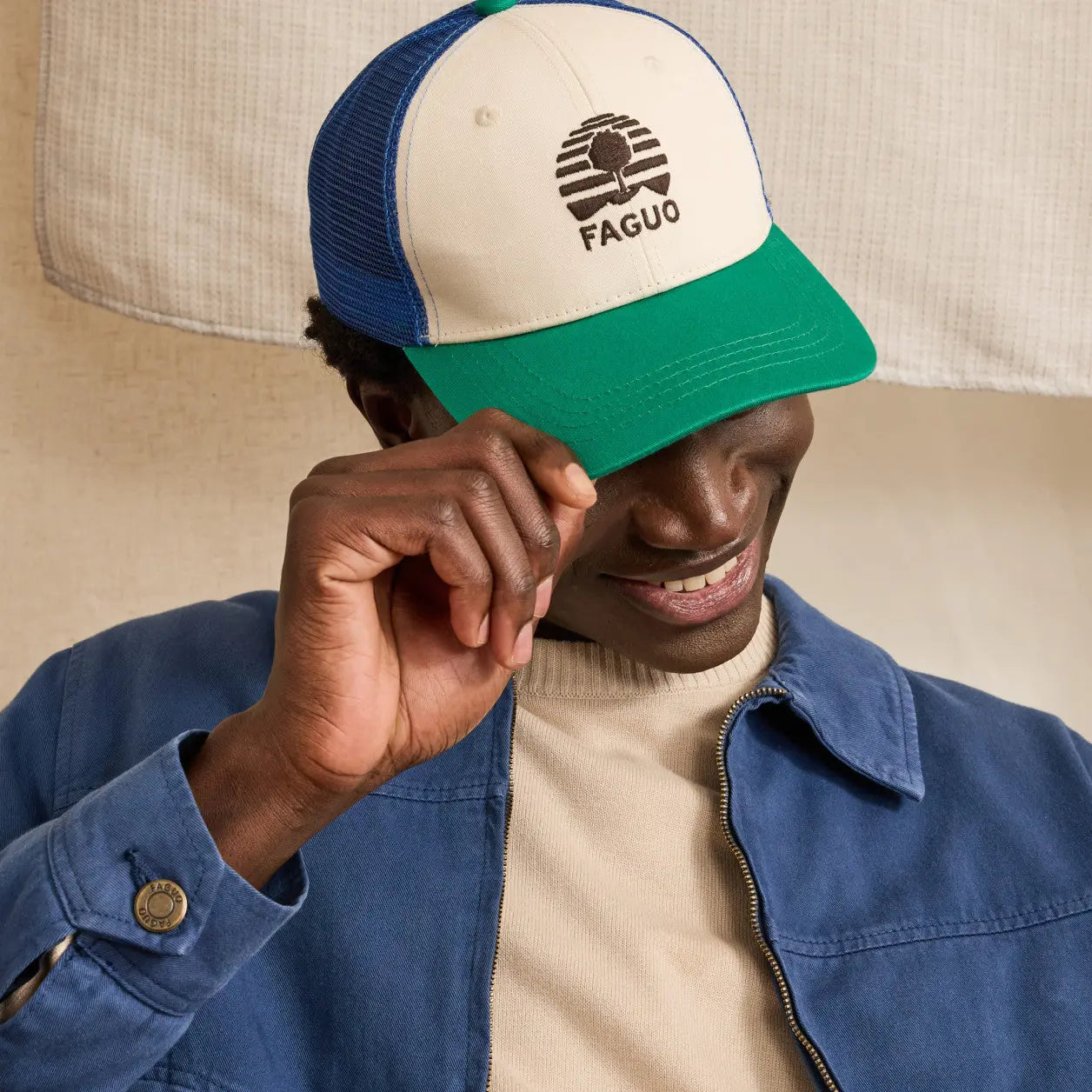 FAGUO - CASQUETTE TRUCKER VERT & MARINE - Klubb