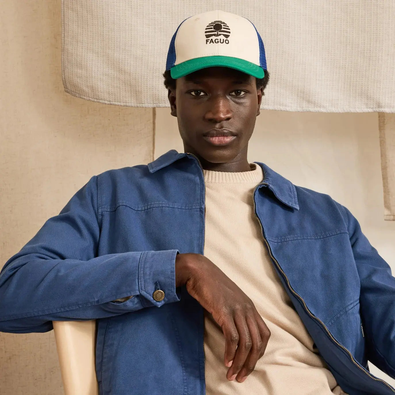 FAGUO - CASQUETTE TRUCKER VERT & MARINE - Klubb