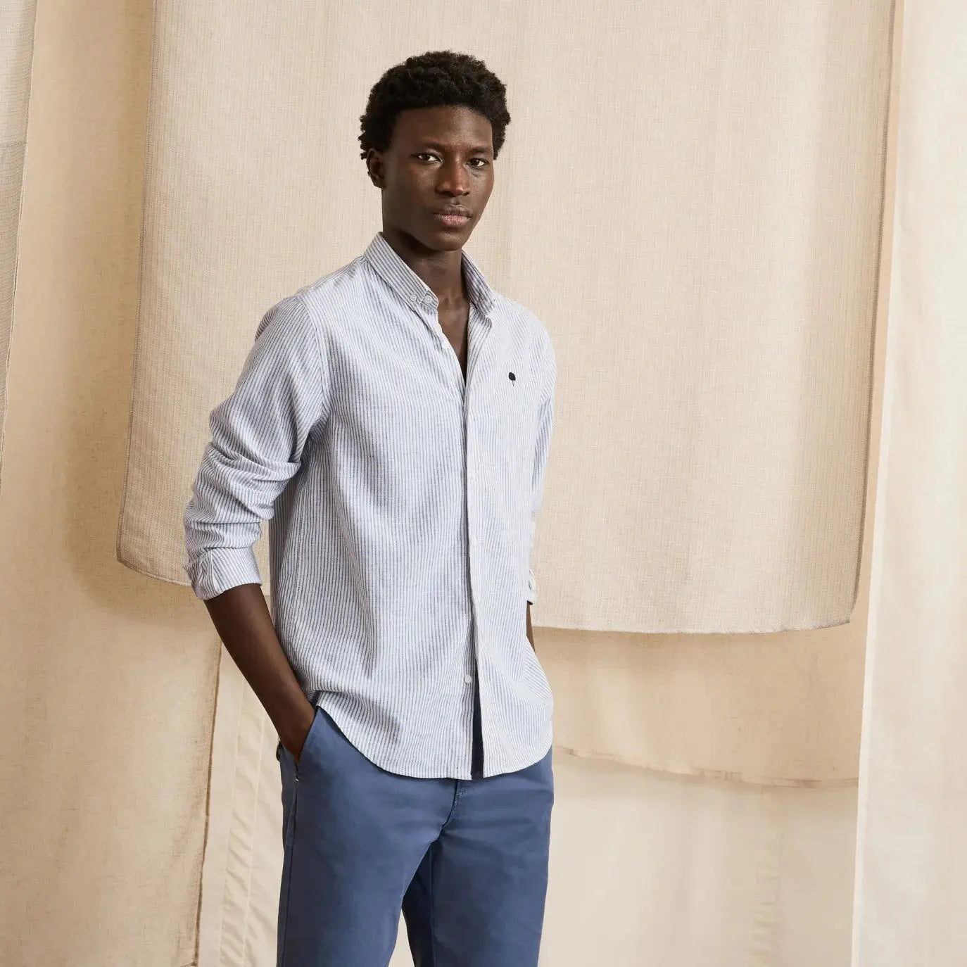 FAGUO - CHEMISE IVOY - ÉCRU & MARINE - Klubb