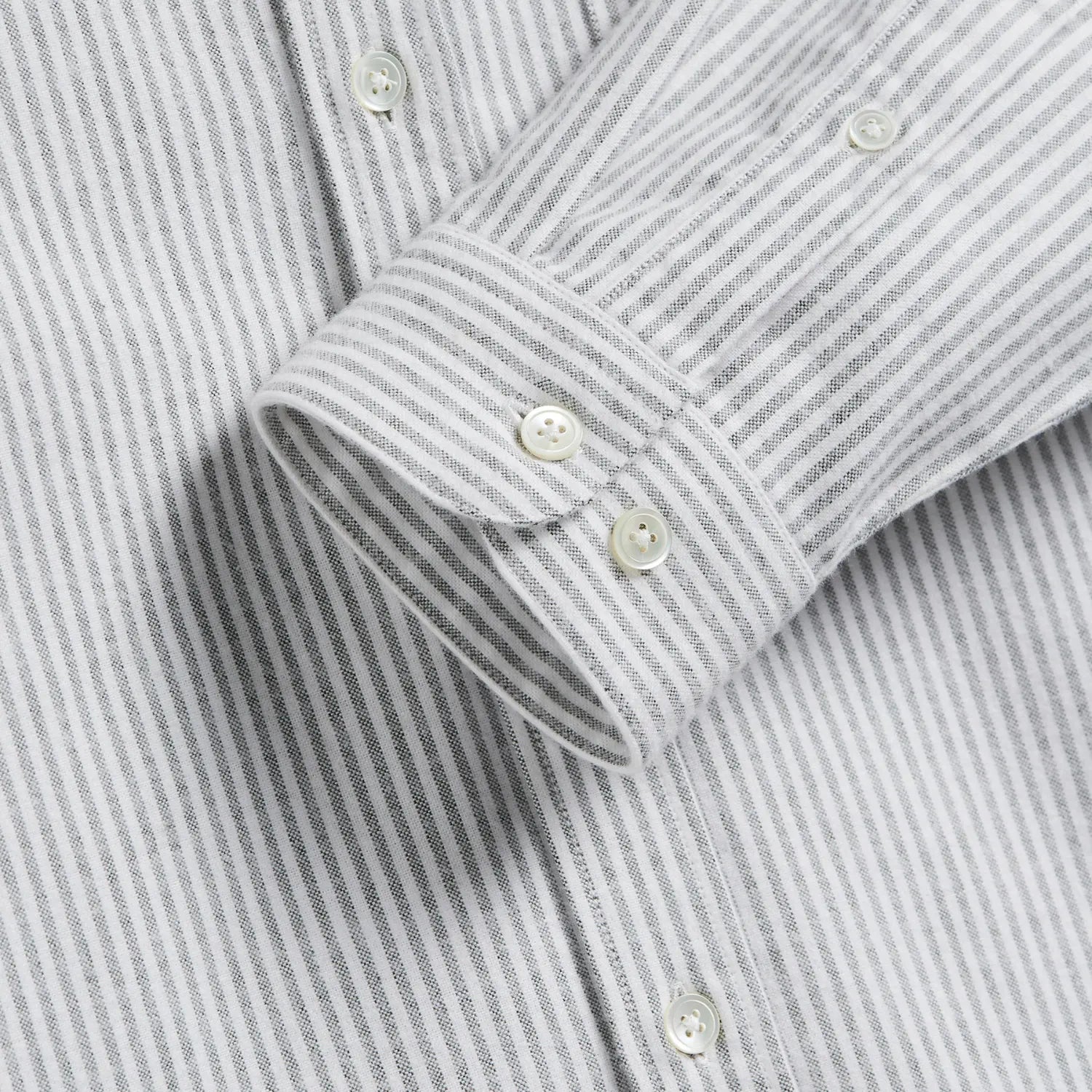 CHEMISE OXFORD BRUSHED STRIPE - MOSS GREEN PORTUGUESE FLANNEL - Klubb