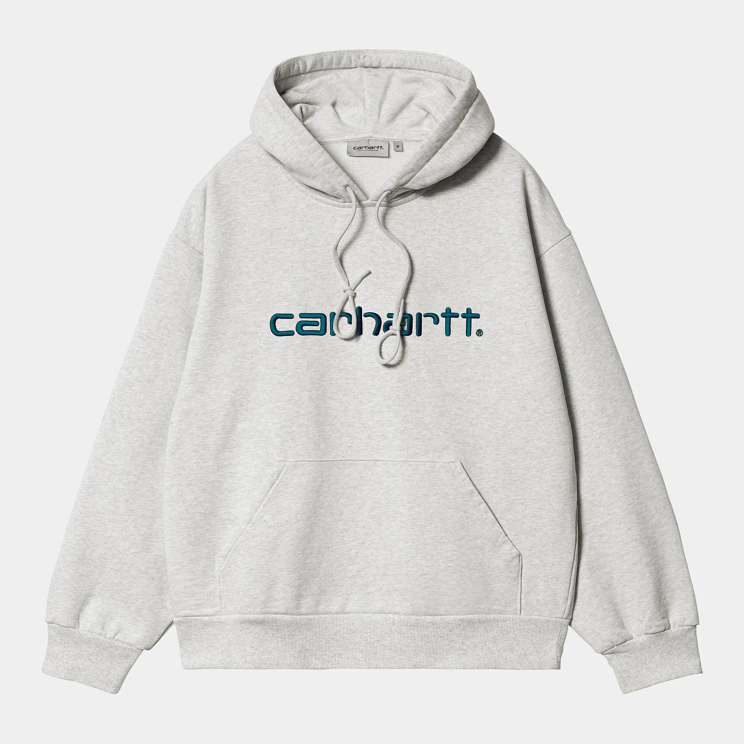 HOODED CARHARTT SCRIPT - ASH HEATHER CARHARTT WIP - Klubb