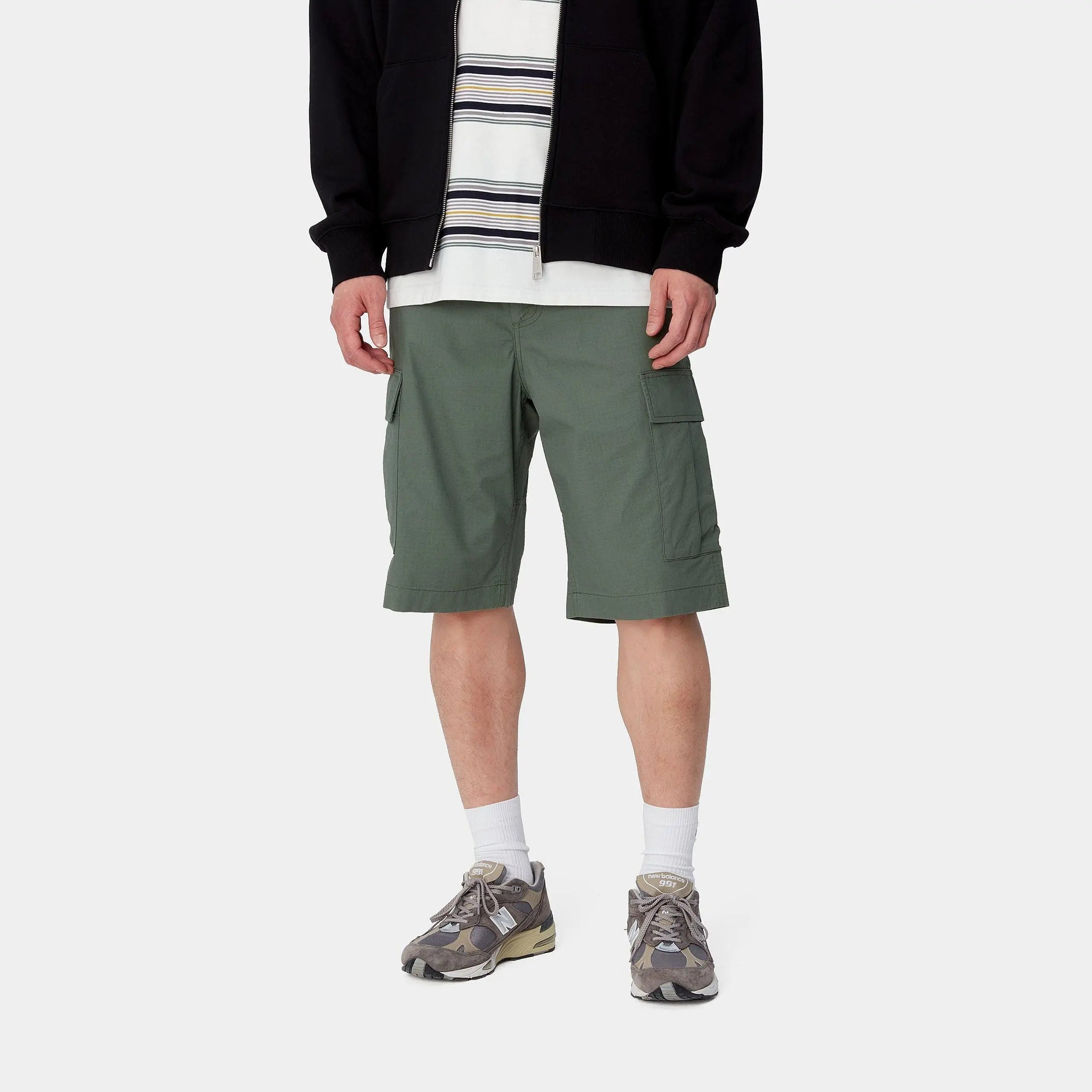 SHORT CARGO - DUCK GREEN RINSED