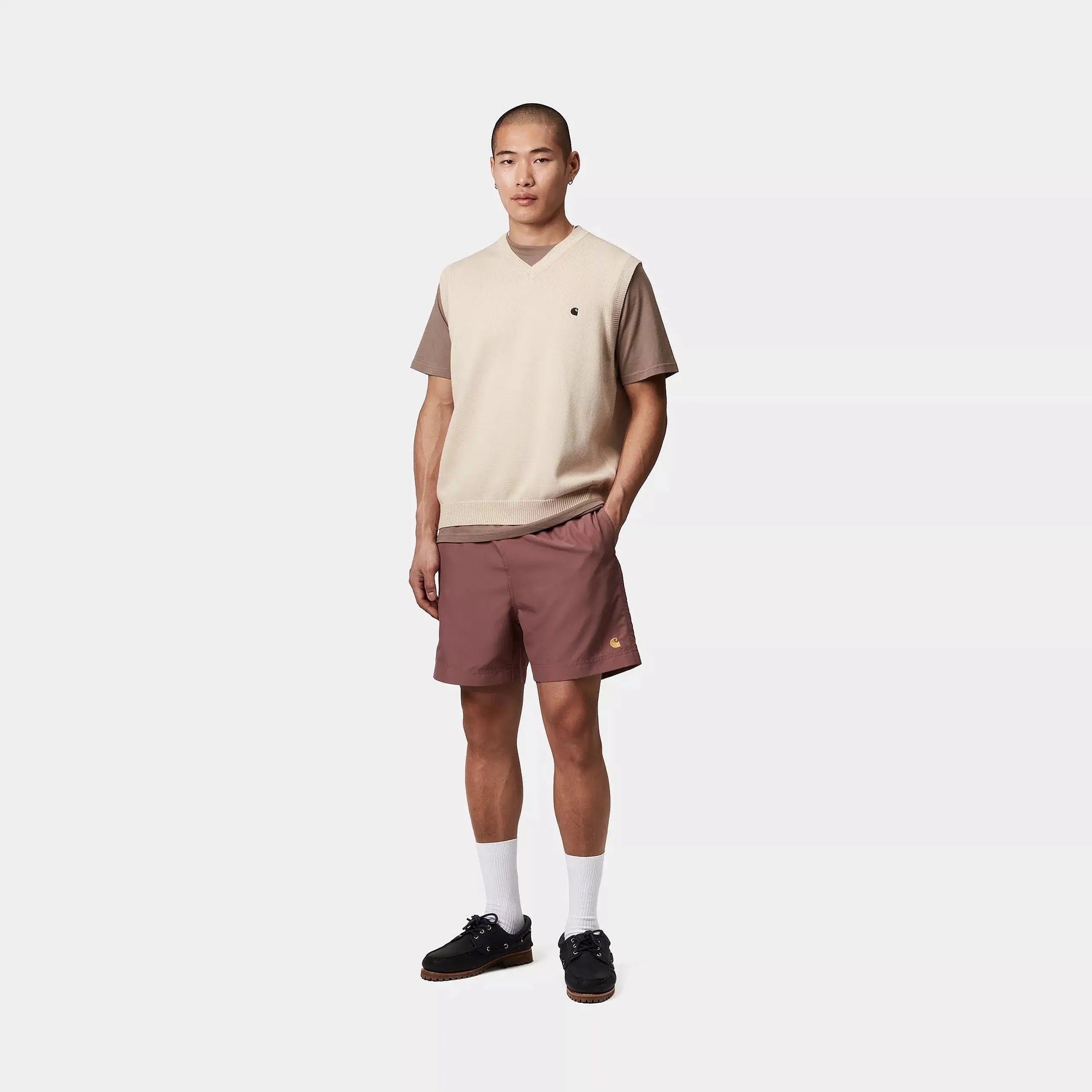 CARHARTT WIP - SHORT DE BAIN CHASE - DUSKY PINK - Klubb