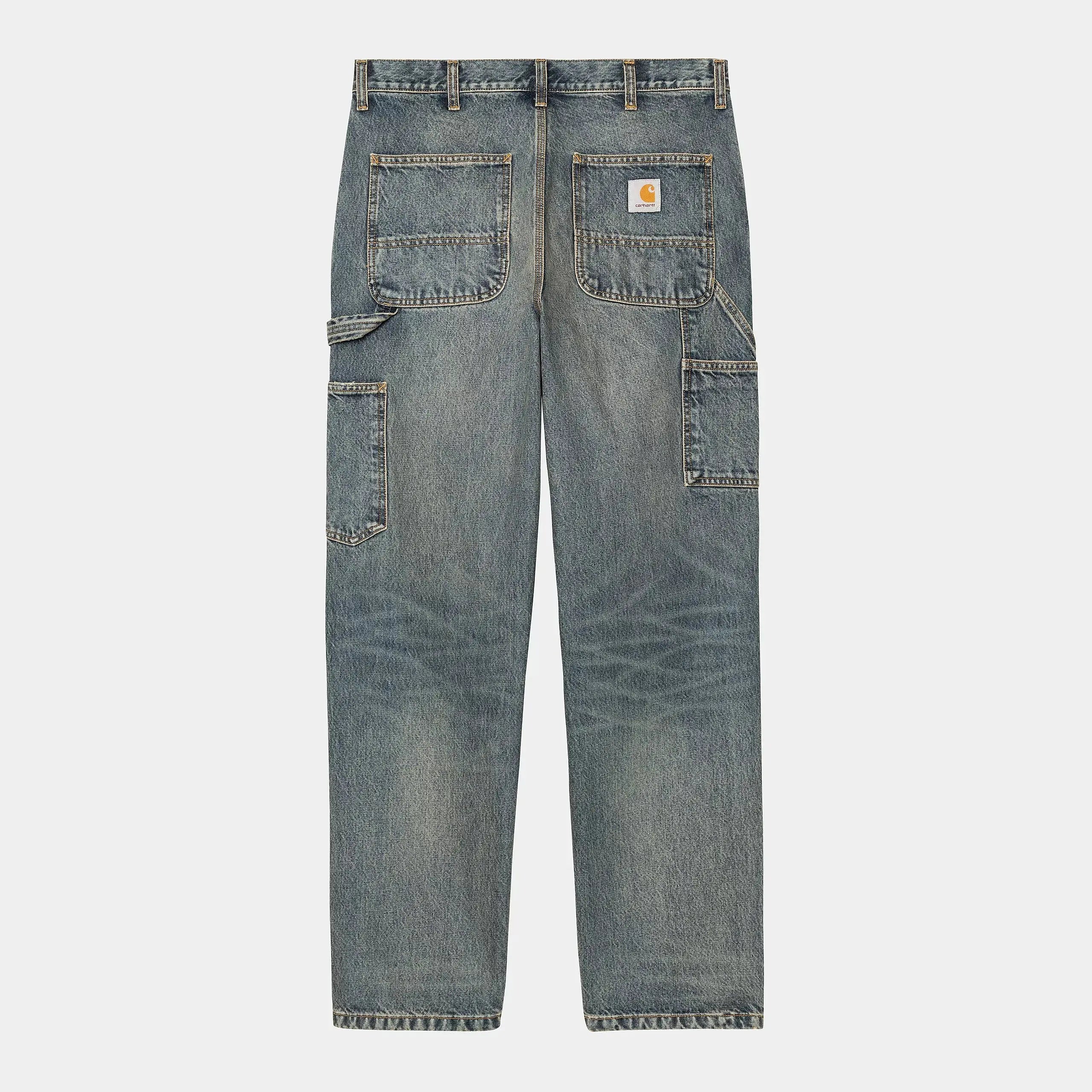 CARHARTT WIP - SINGLE KNEE PANT BLUE WORN USED WASH - Klubb