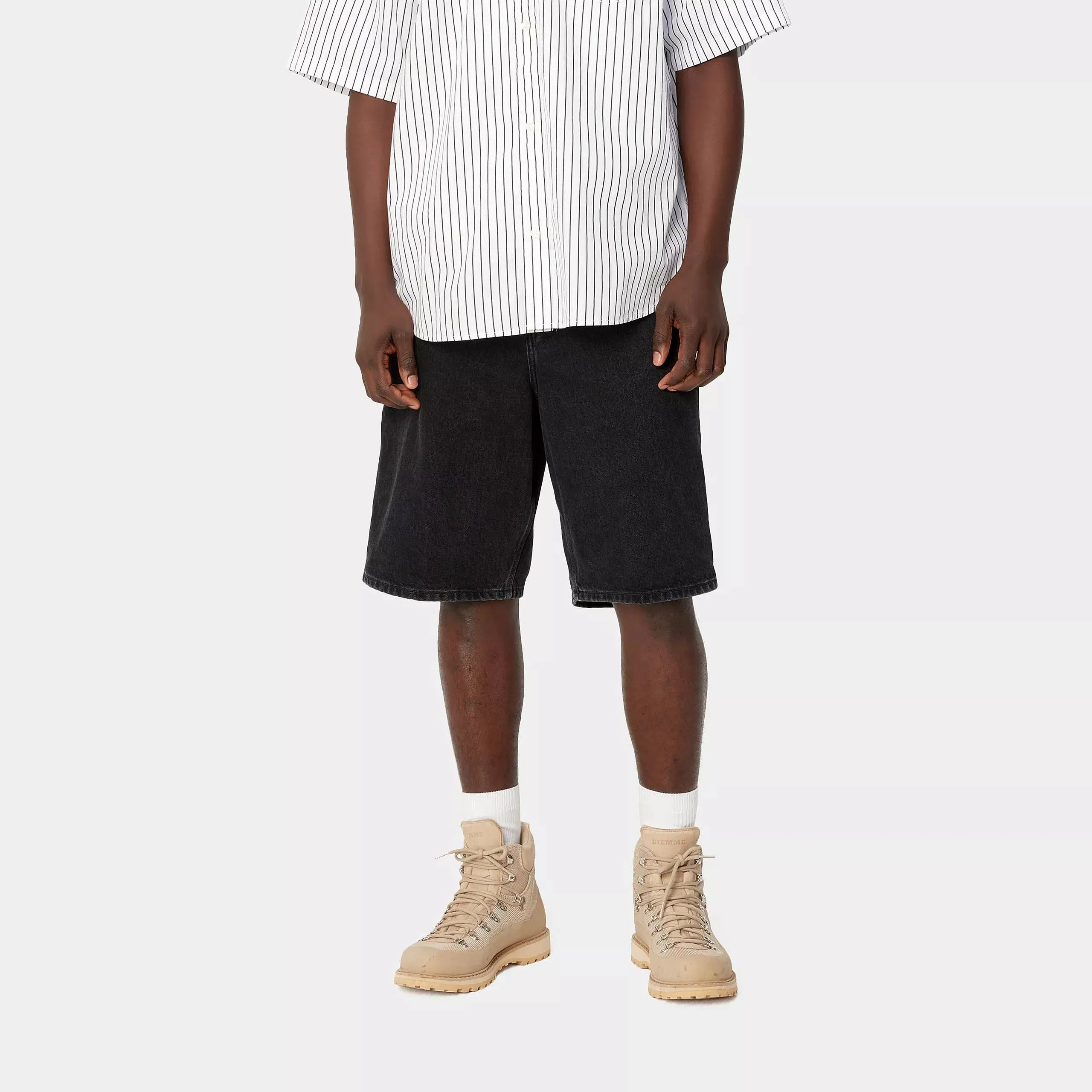 SINGLE KNEE SHORT BLACK STONE WASHED CARHARTT WIP - Klubb