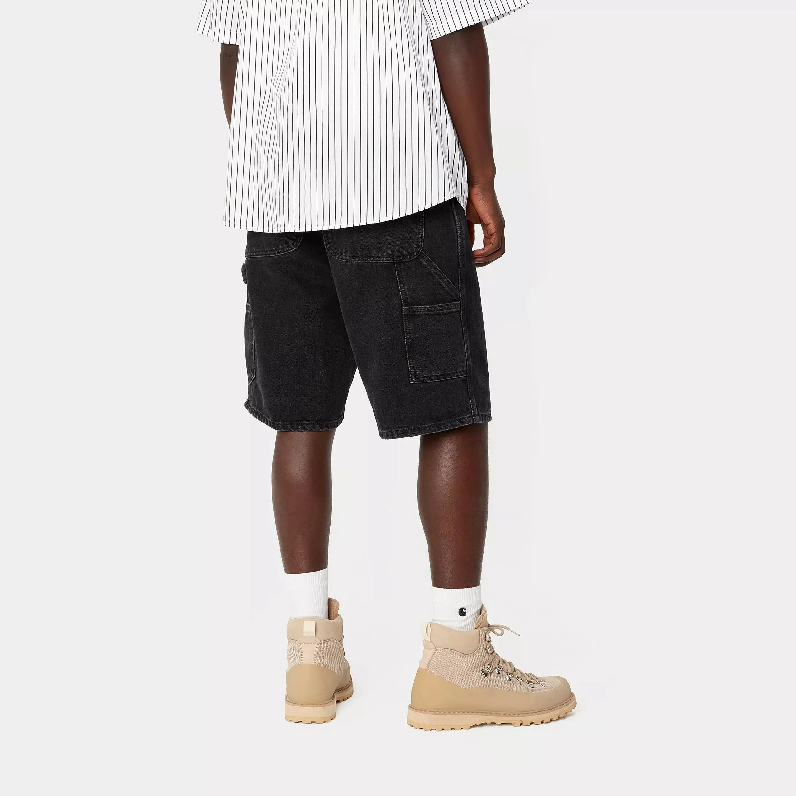 SINGLE KNEE SHORT BLACK STONE WASHED CARHARTT WIP - Klubb