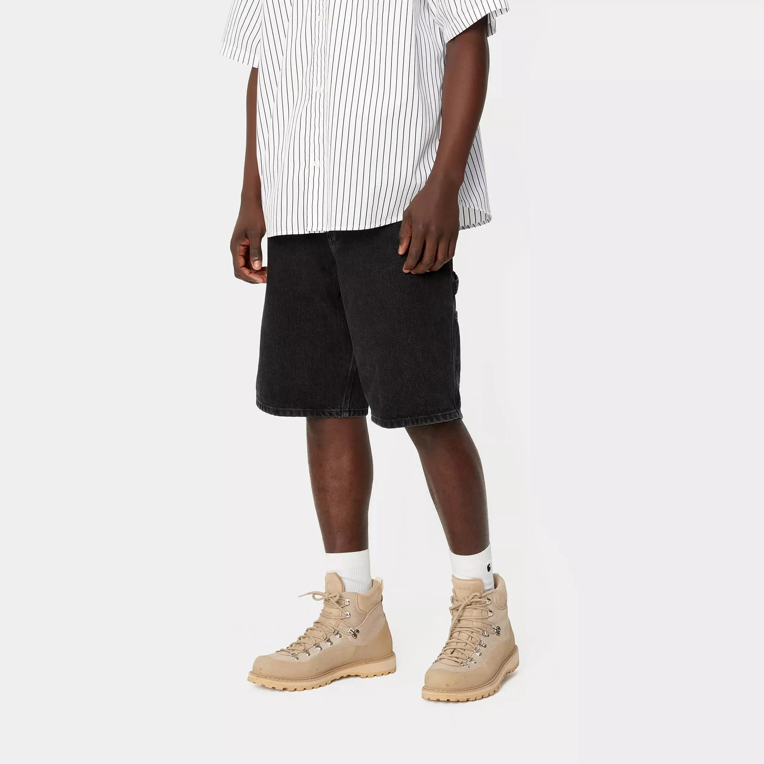 SINGLE KNEE SHORT BLACK STONE WASHED CARHARTT WIP - Klubb