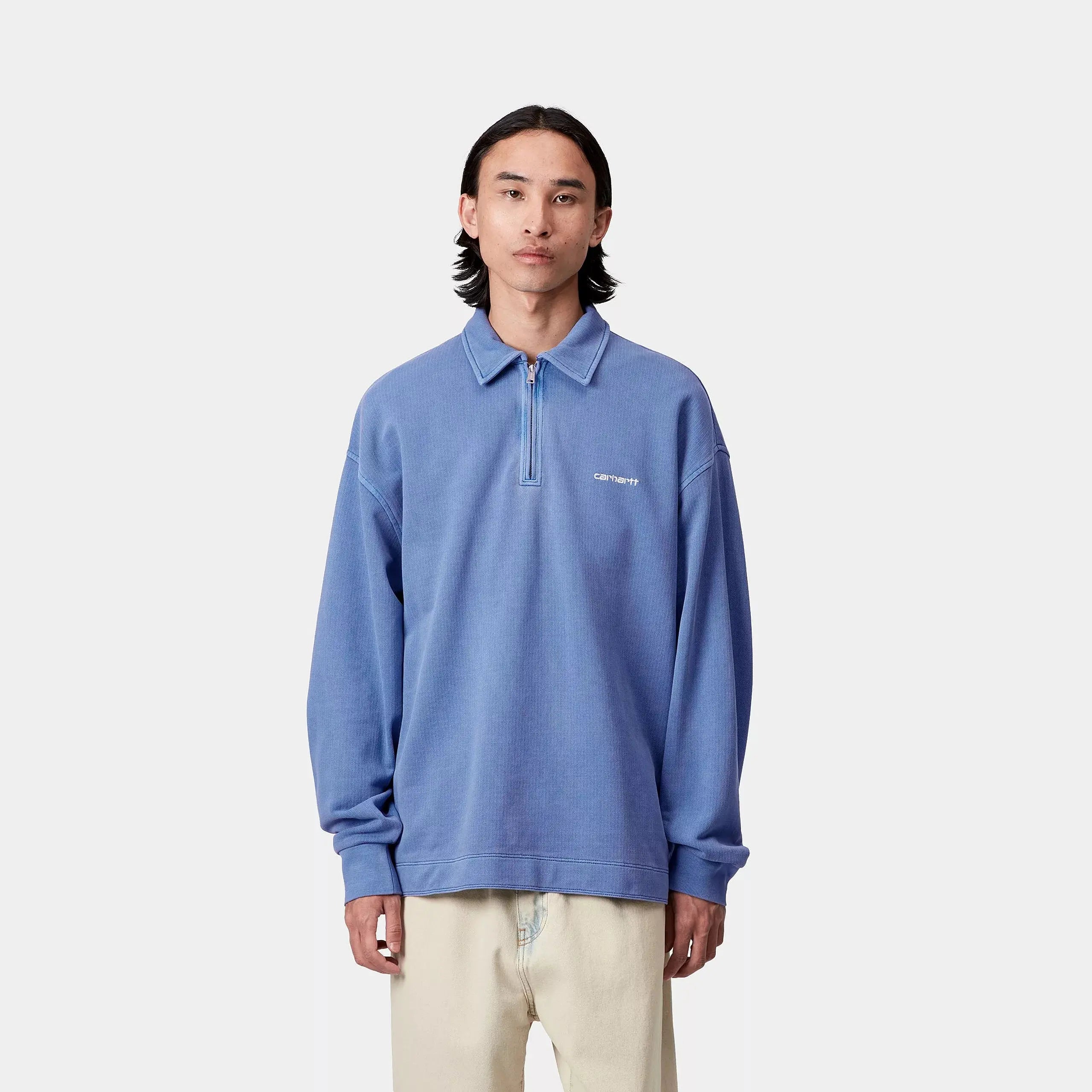 CARHARTT WIP - SWEAT PIQUÉ SCRIPT BLEU - Klubb