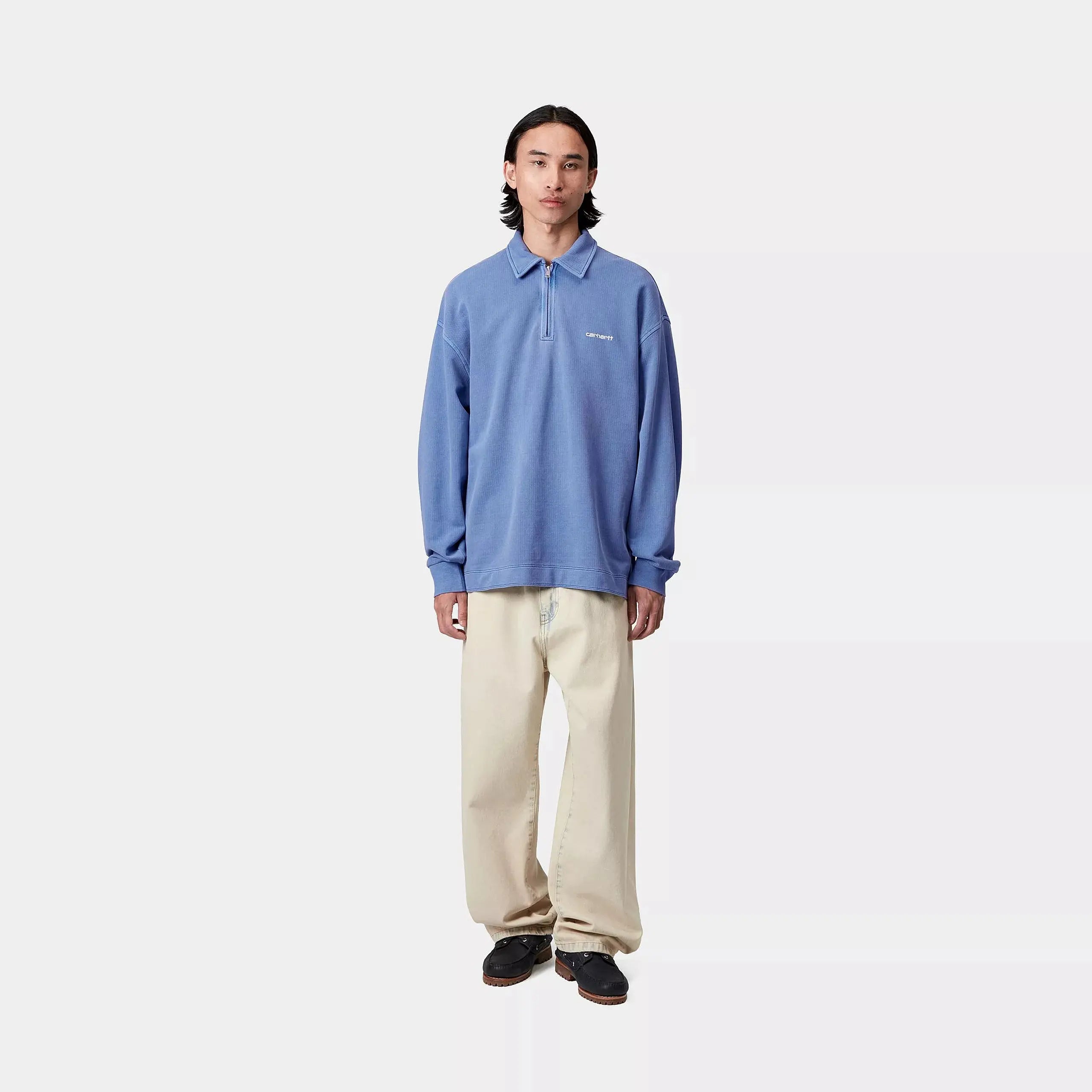 CARHARTT WIP - SWEAT PIQUÉ SCRIPT BLEU - Klubb