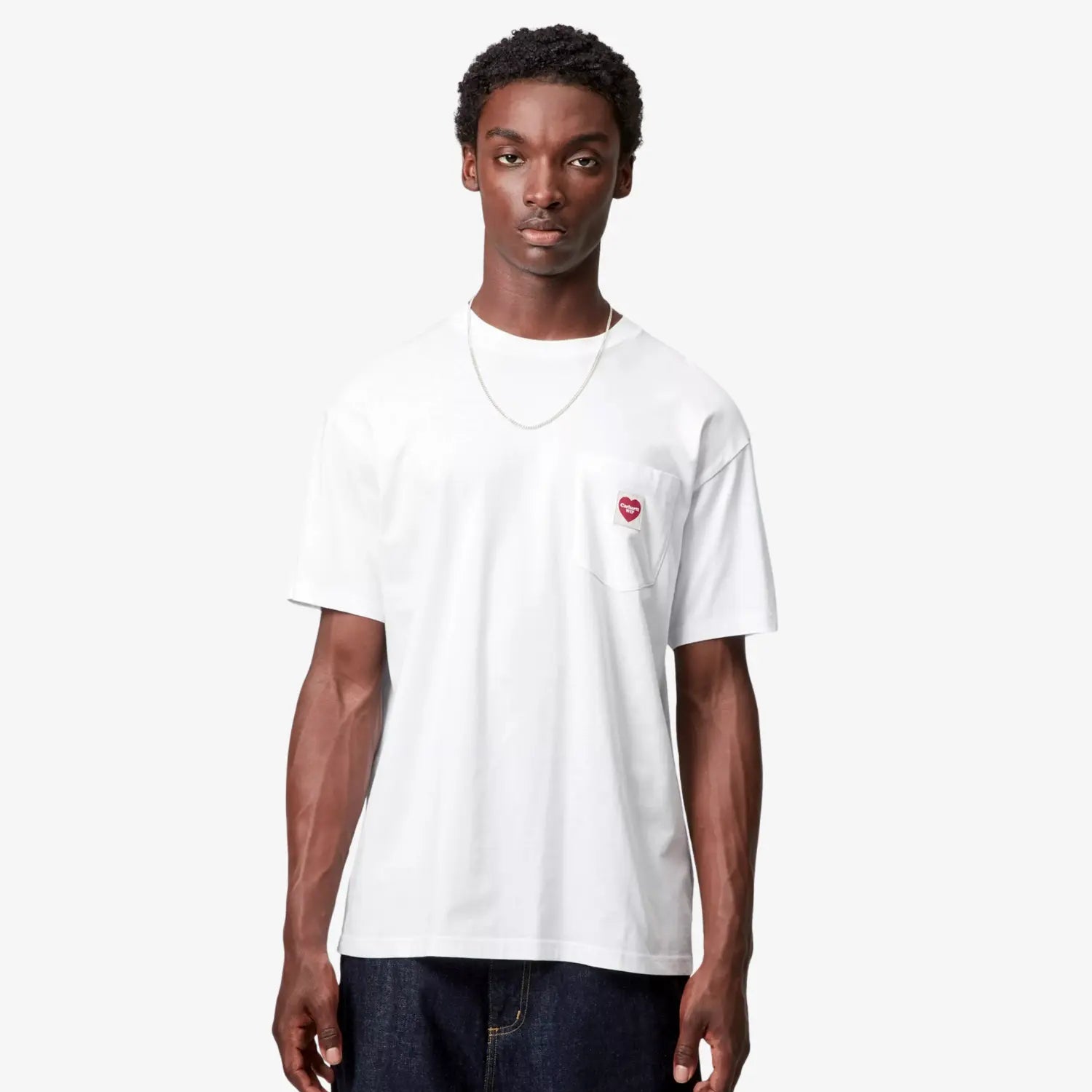 CARHARTT WIP -  T-SHIRT POCKET HEART WHITE / RED -  Klubb