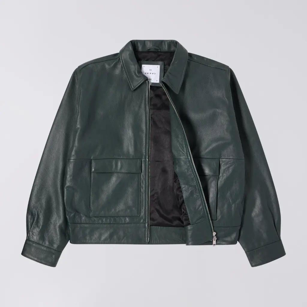 EDWIN -  VESTE DOGMA CUIR VERT -  Klubb
