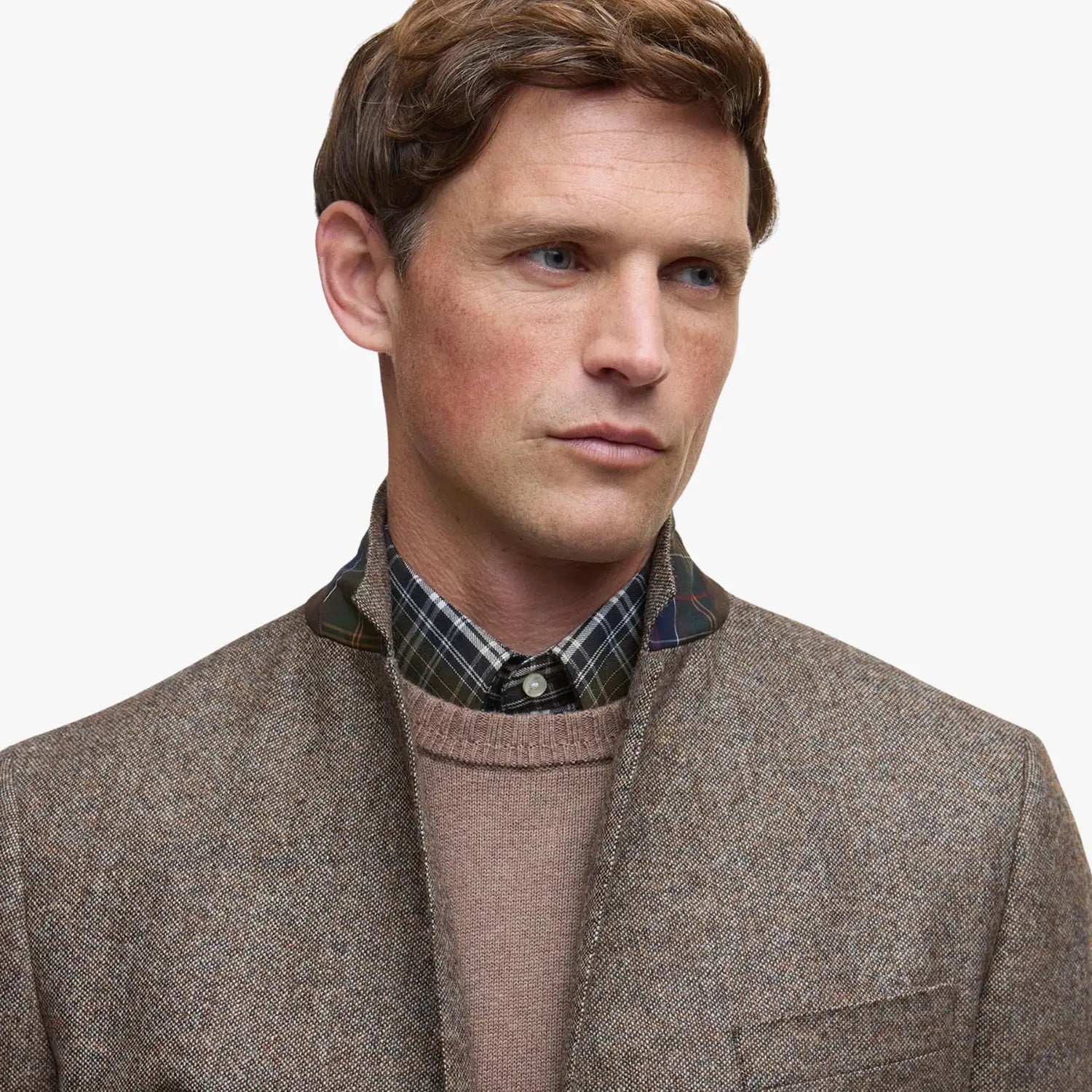 BARBOUR -  BLAZER TWEED GODFREY SHETLAND MOONS MARRON -  Klubb