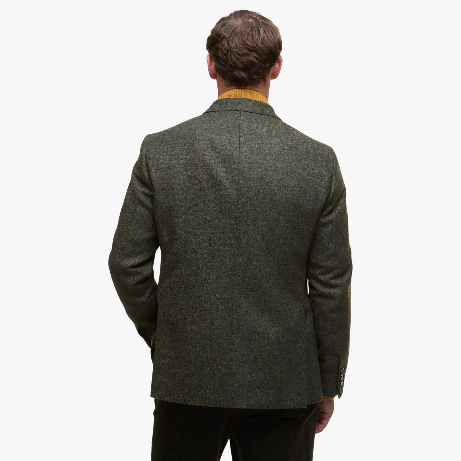 BARBOUR -  BLAZER TWEED GODFREY SHETLAND MOONS - OLIVE -  Klubb