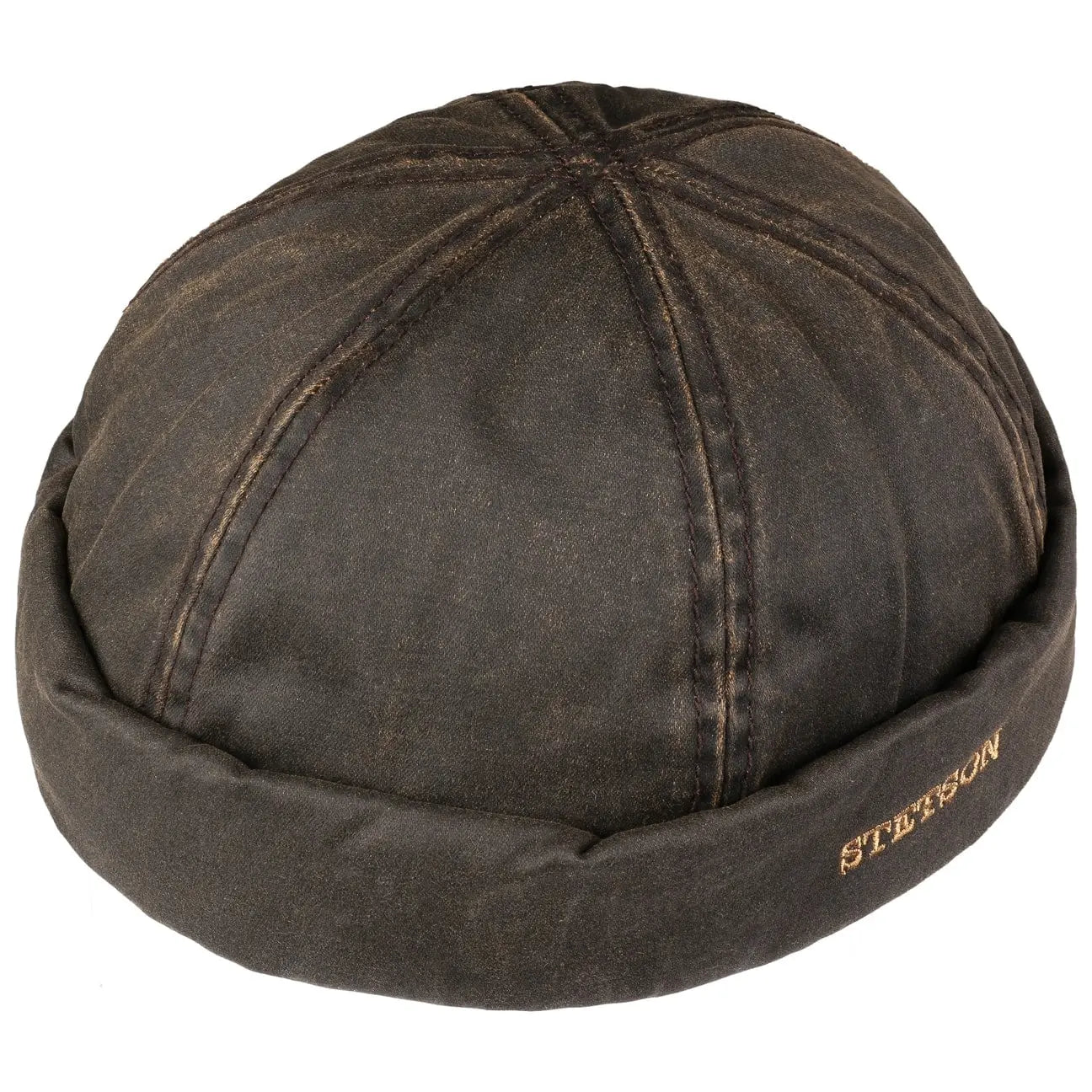 STETSON -  BONNET DOCKER VIEUX COTON MARRON -  Klubb