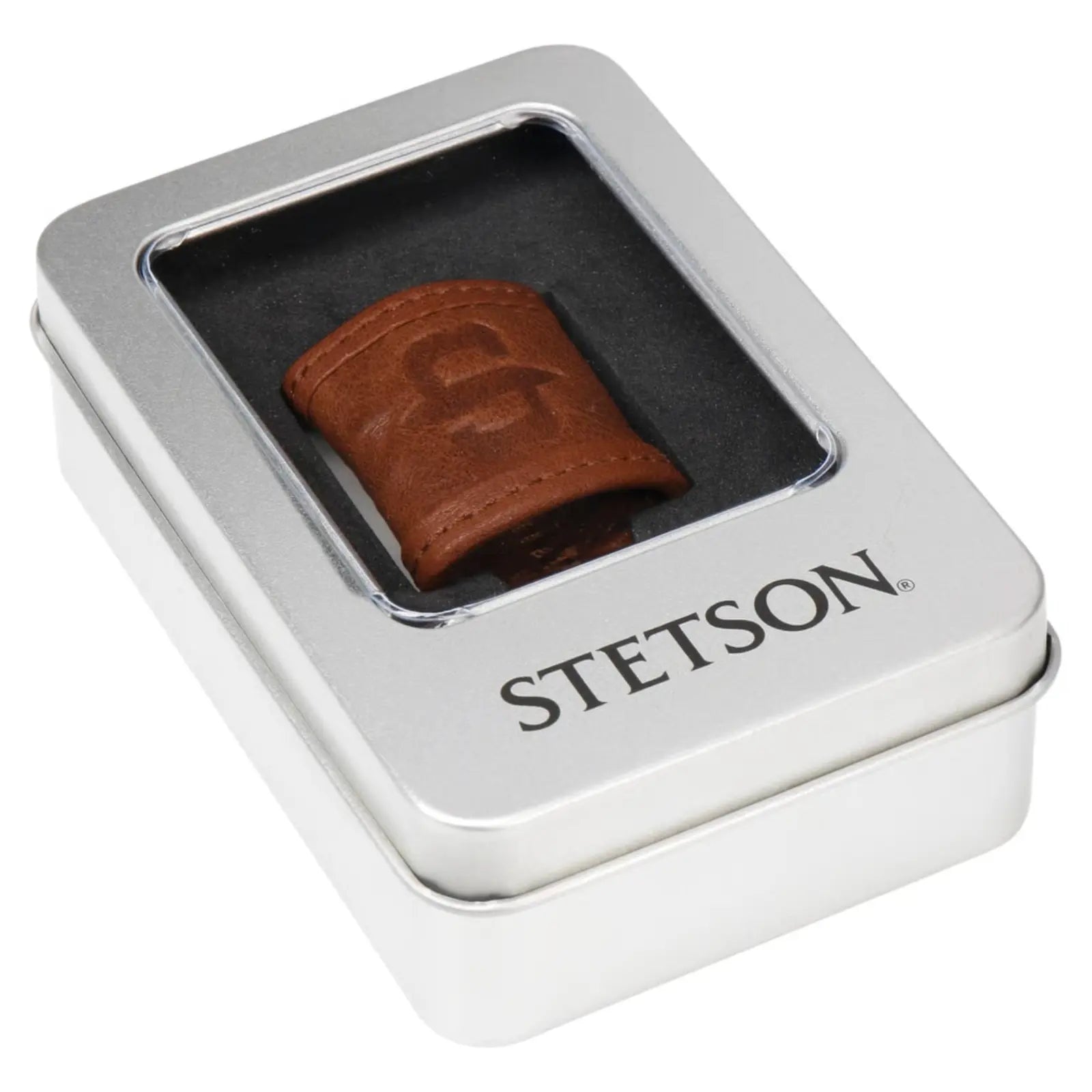 Passant en cuir Stetson livré dans son coffret métal cadeau