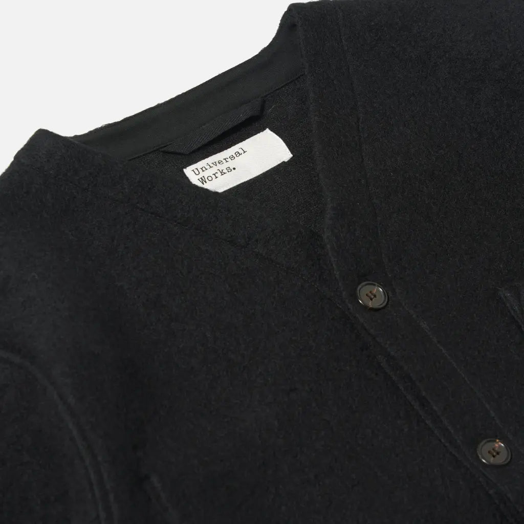 UNIVERSAL WORKS -  CARDIGAN WOOL FLEECE BLACK -  Klubb