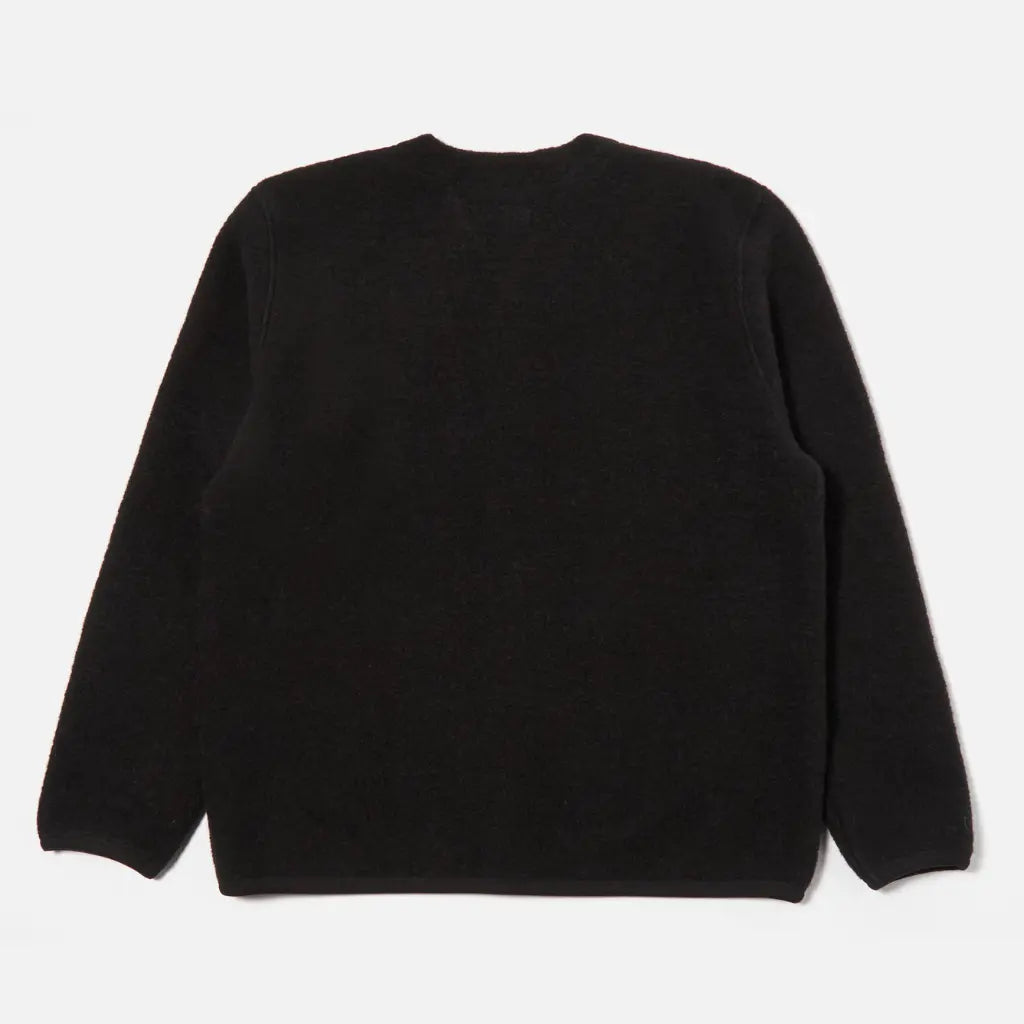 UNIVERSAL WORKS -  CARDIGAN WOOL FLEECE BLACK -  Klubb