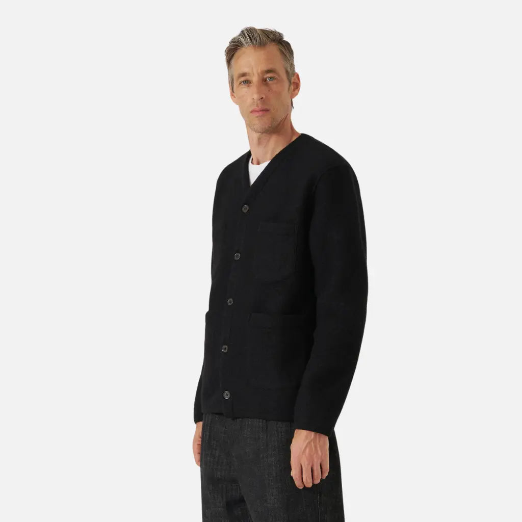 UNIVERSAL WORKS -  CARDIGAN WOOL FLEECE BLACK -  Klubb