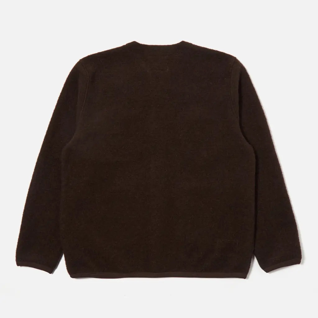 UNIVERSAL WORKS -  CARDIGAN WOOL FLEECE BROWN -  Klubb