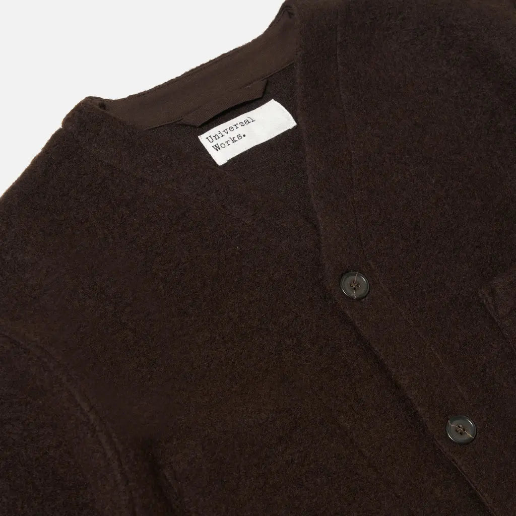 UNIVERSAL WORKS -  CARDIGAN WOOL FLEECE BROWN -  Klubb
