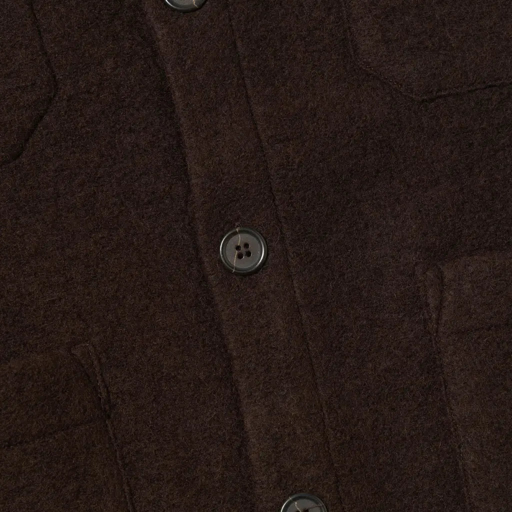 UNIVERSAL WORKS -  CARDIGAN WOOL FLEECE BROWN -  Klubb