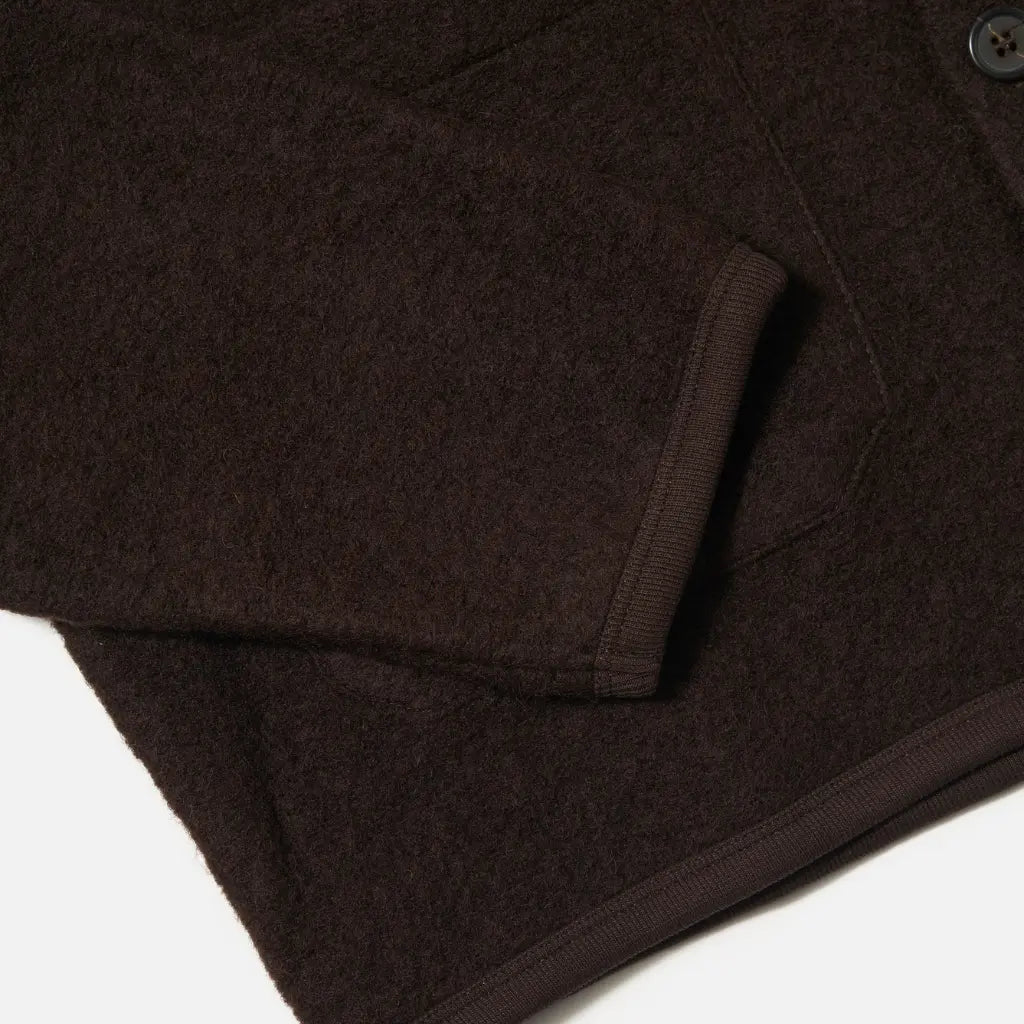 UNIVERSAL WORKS -  CARDIGAN WOOL FLEECE BROWN -  Klubb