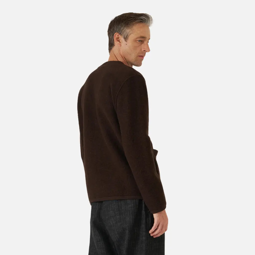 UNIVERSAL WORKS -  CARDIGAN WOOL FLEECE BROWN -  Klubb