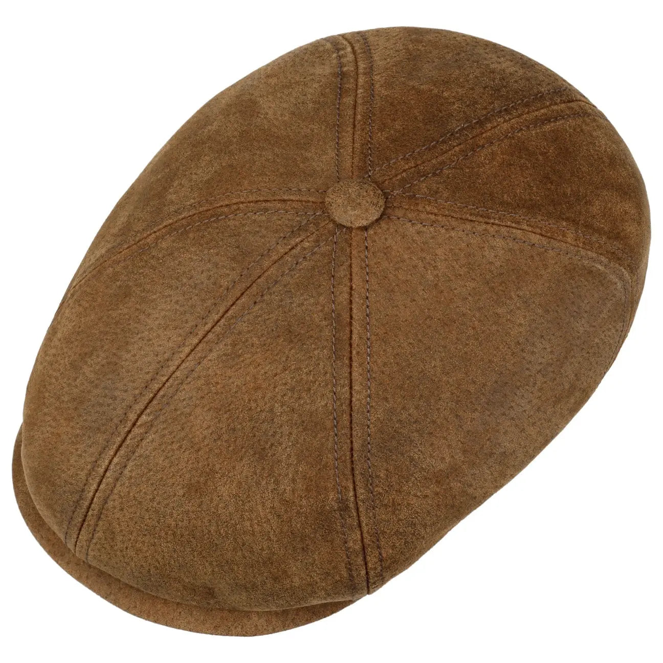 STETSON -  CASQUETTE 6 PANNEAUX CUIR VINTAGE MARRON -  Klubb