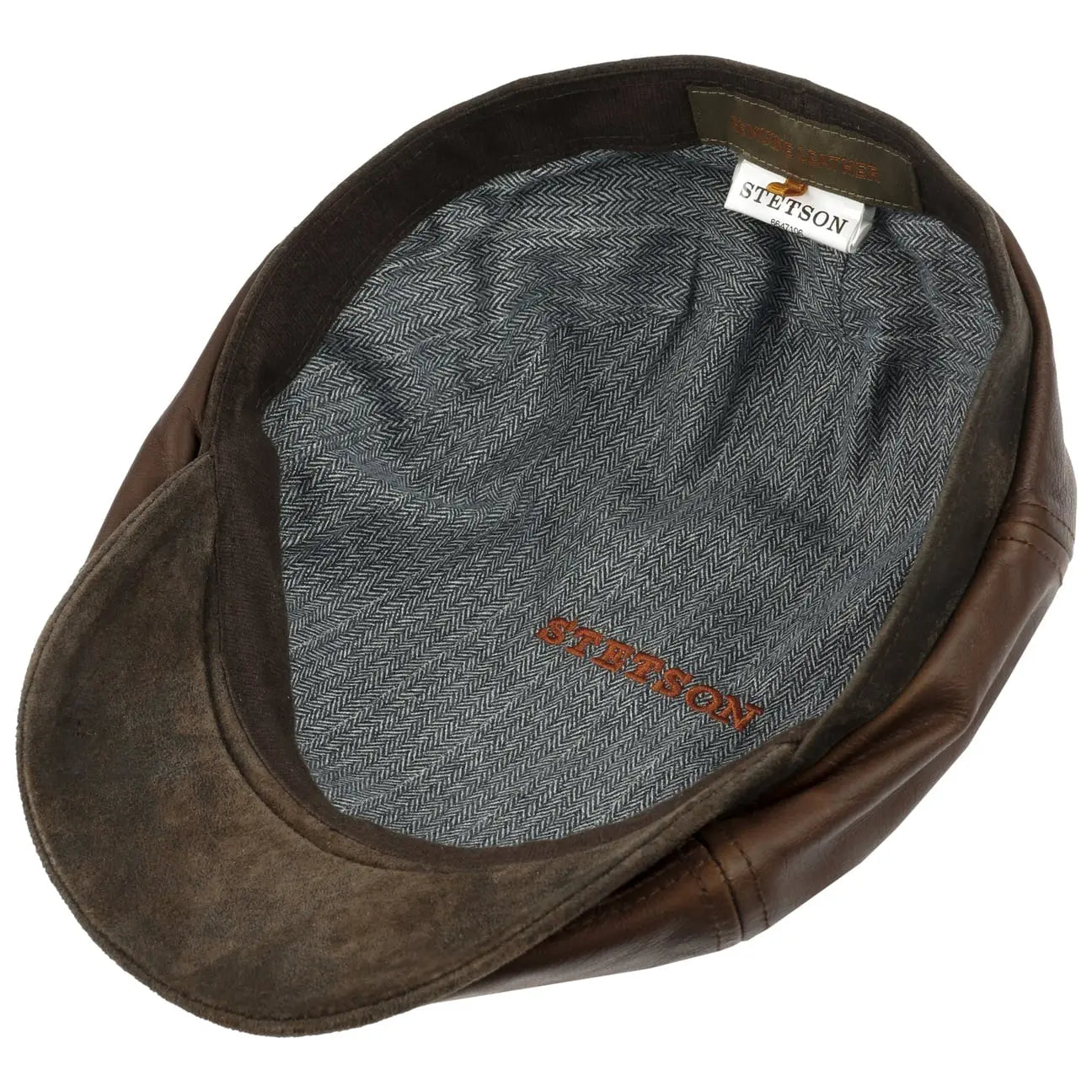 STETSON -  CASQUETTE BROOKLIN CUIR MARRON -  Klubb
