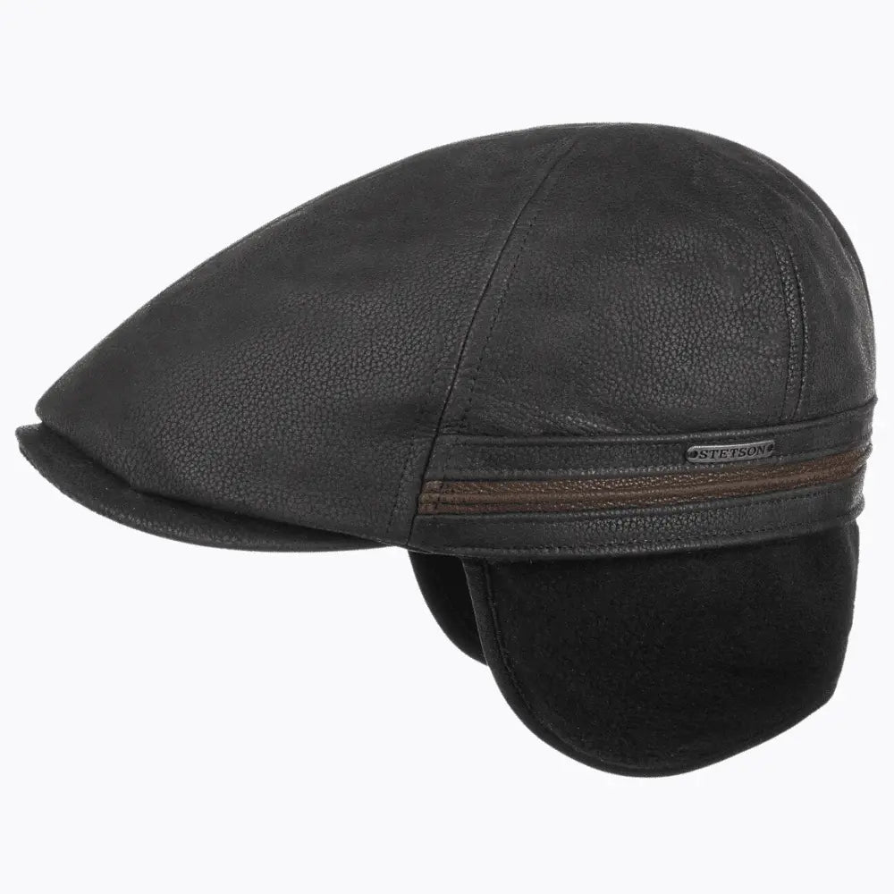 CASQUETTE CUIR DUCK CAP NOIR