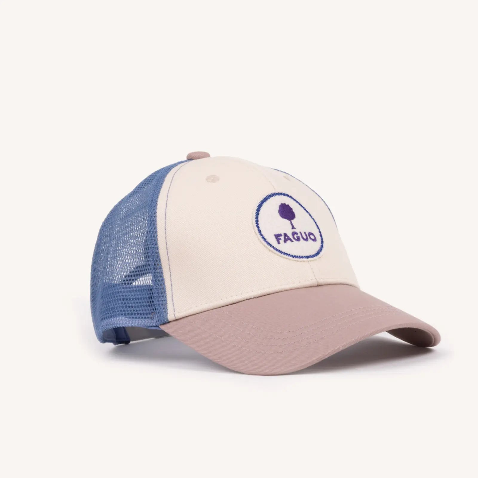 Casquette Trucker - Écru et Violet - Faguo