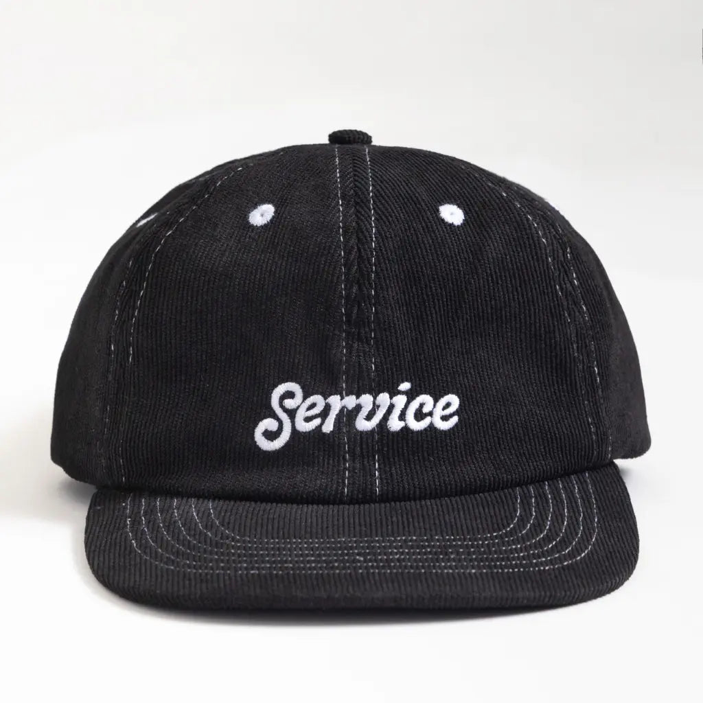 SERVICE WORKS -  CASQUETTE VELOURS SERVICE SCRIPT NOIR -  Klubb