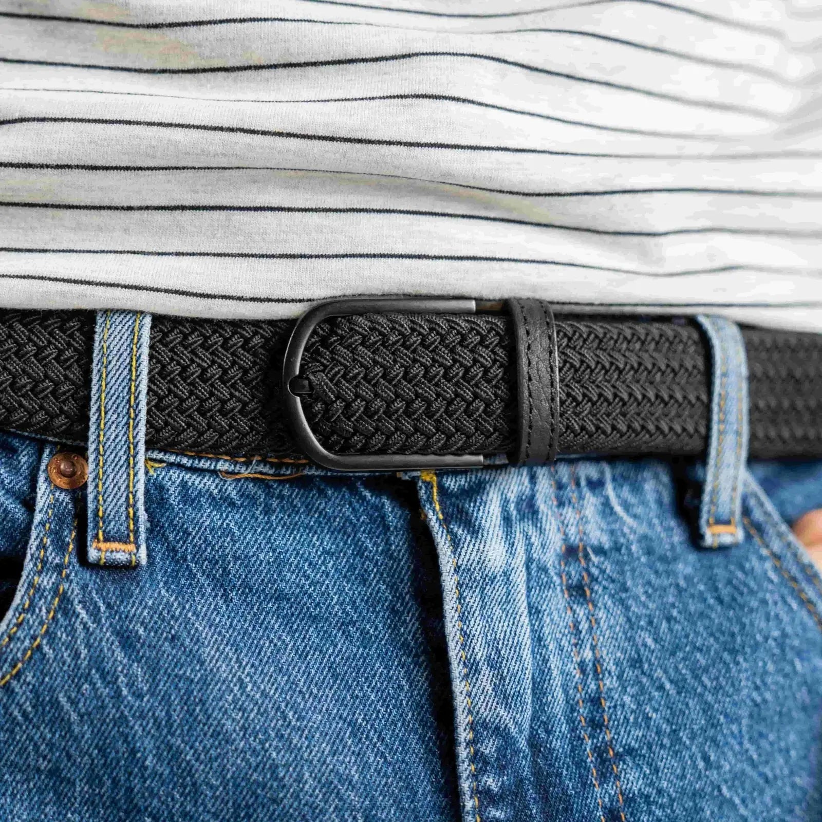 BILLYBELT -  CEINTURE TRESSÉE ALL BLACK -  Klubb