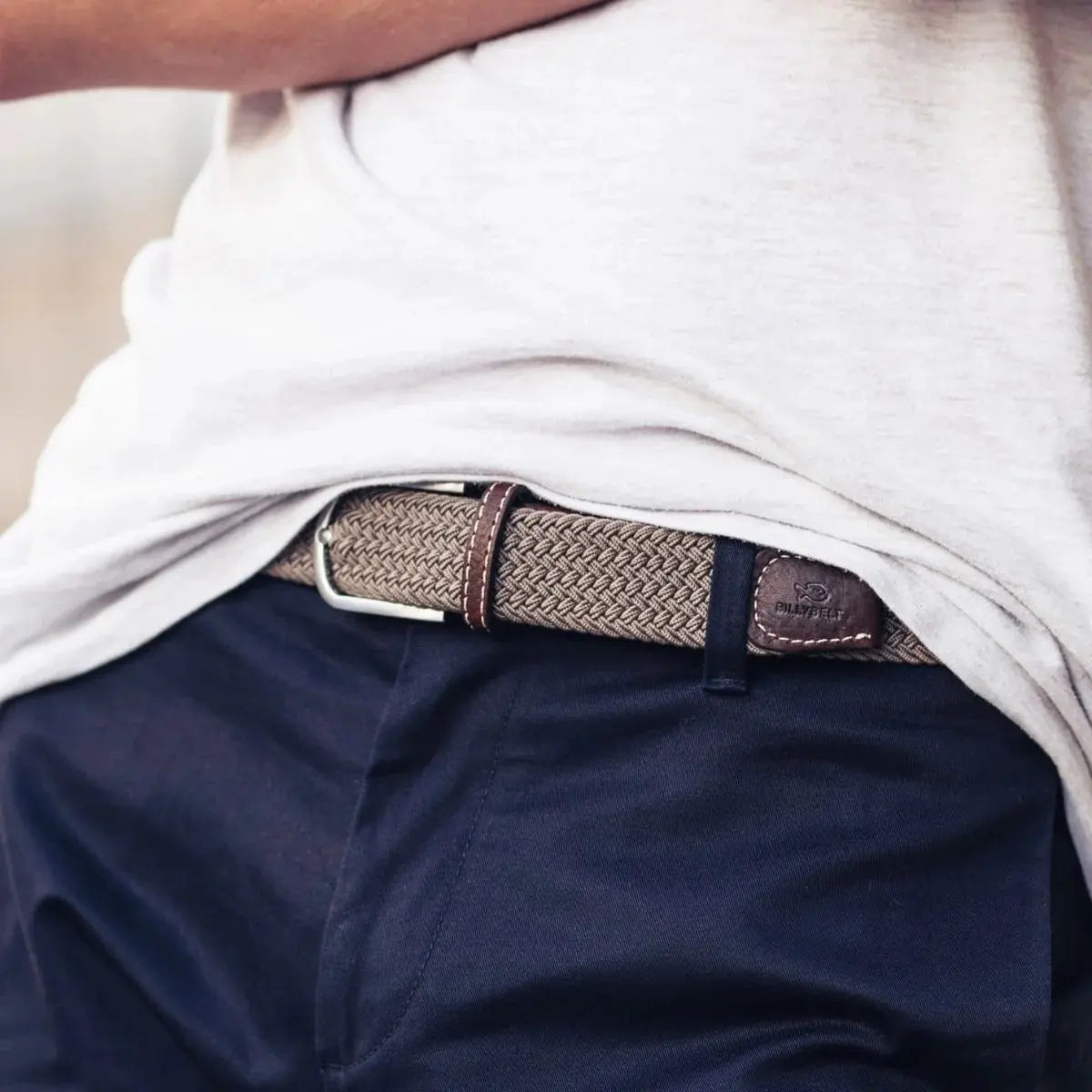 BILLYBELT -  CEINTURE TRESSÉE BEIGE TAUPE -  Klubb