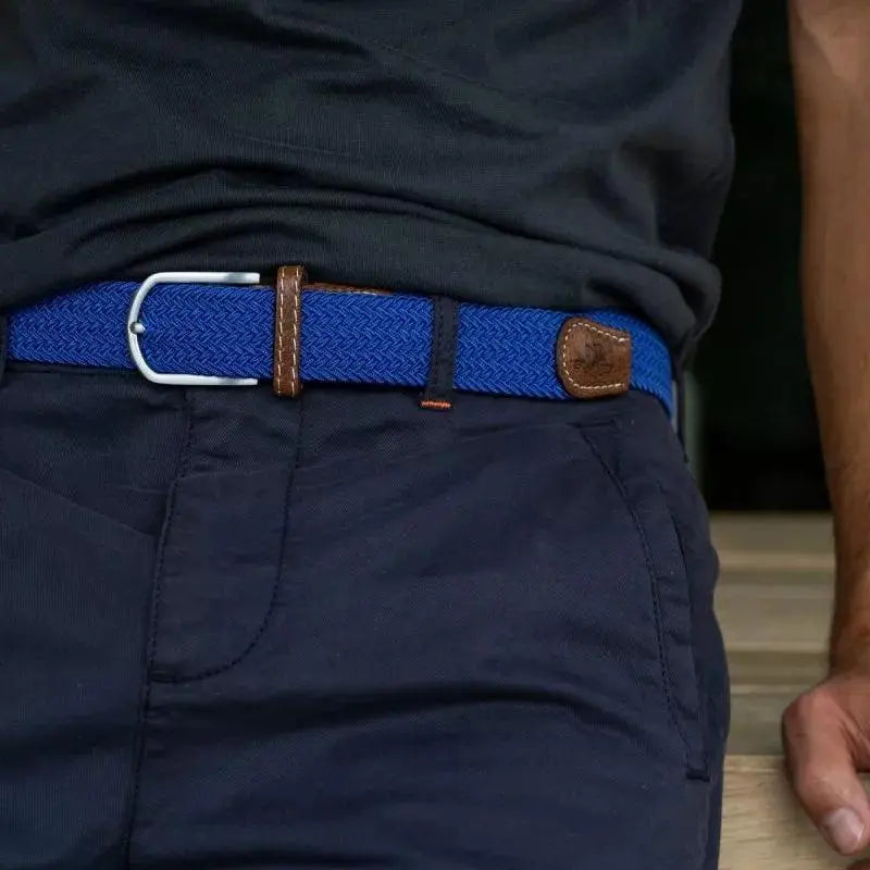 CEINTURE TRESSÉE BLEU ÉLECTRIQUE