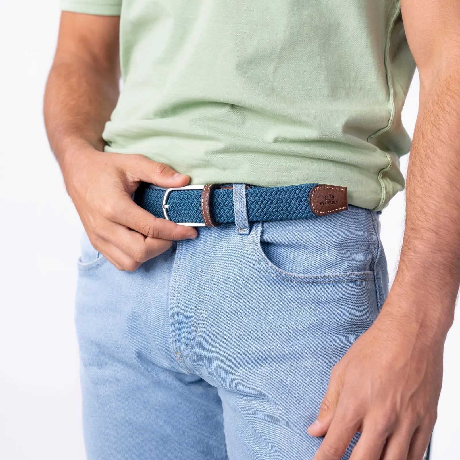 BILLYBELT -  CEINTURE TRESSÉE - BLEU SERAM -  Klubb