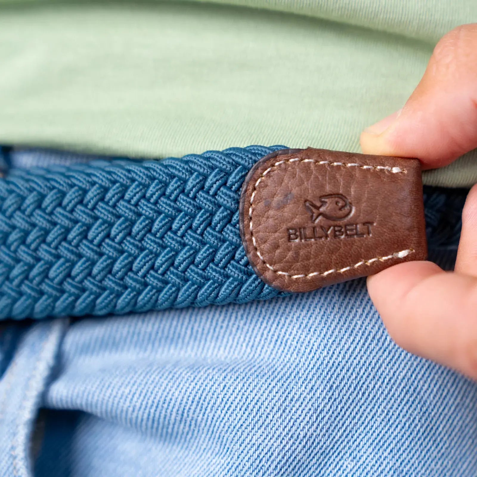 BILLYBELT -  CEINTURE TRESSÉE - BLEU SERAM -  Klubb