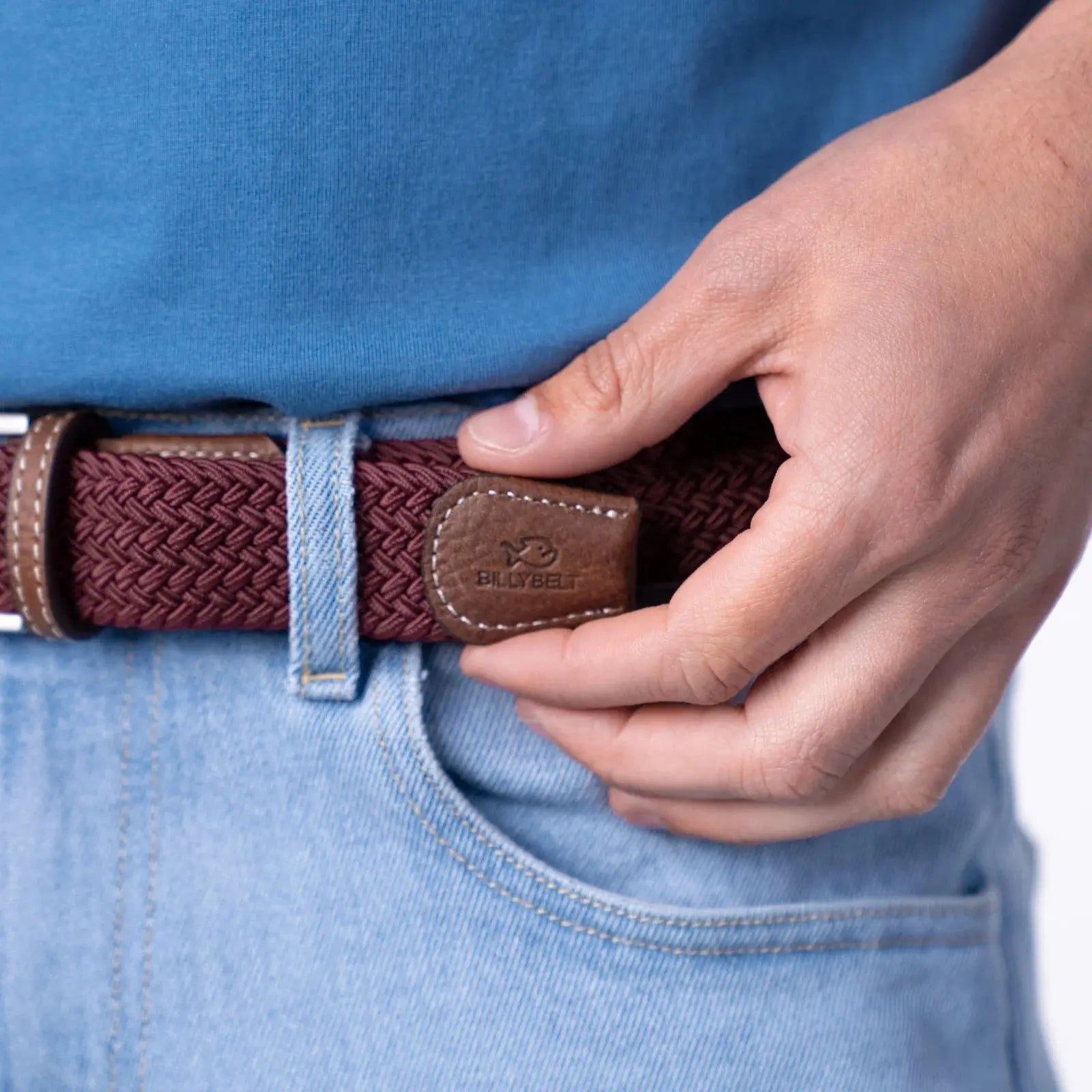 BILLYBELT -  CEINTURE TRESSÉE LIE DE VIN -  Klubb