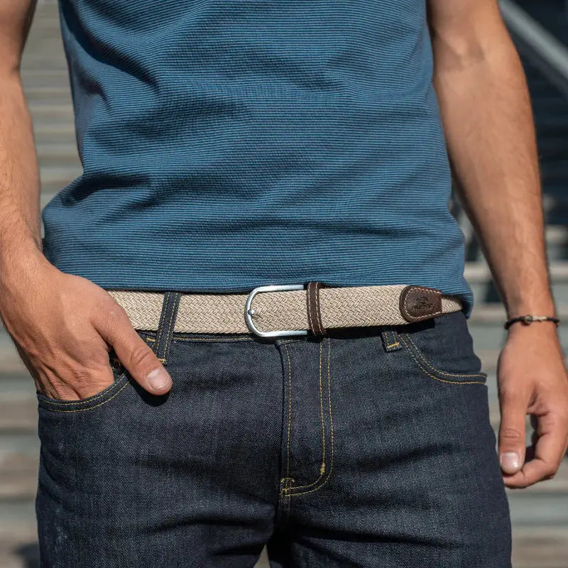 BILLYBELT -  CEINTURE TRESSÉE SABLE BEIGE -  Klubb