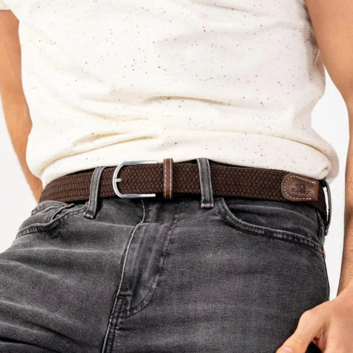 CEINTURE TRESSÉE MARRON FEUILLE BILLYBELT -  Klubb