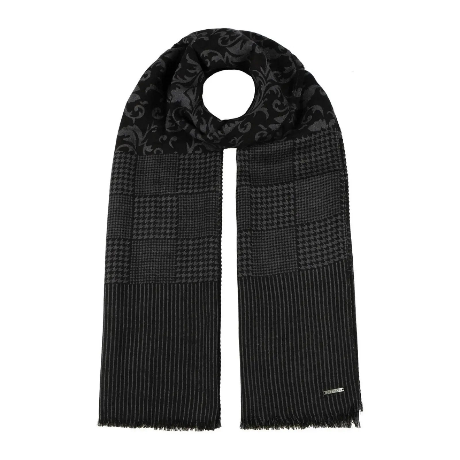 ÉCHARPE NOIR À MOTIF STETSON -  Klubb