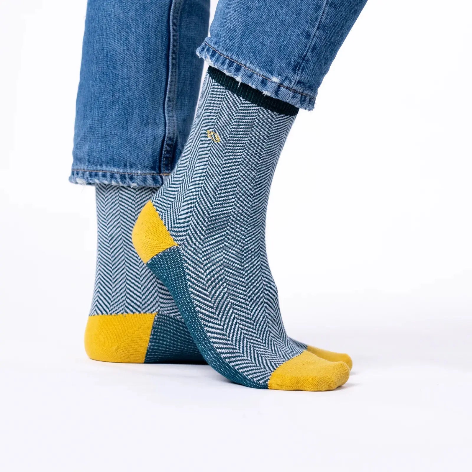 CHAUSSETTES CHEVRONS - EMERAUDE
