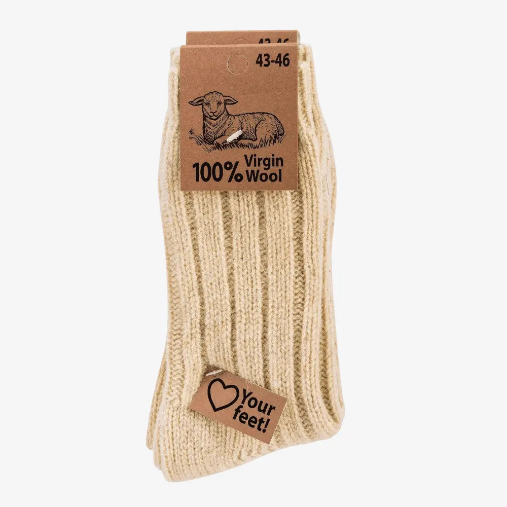 CHAUSSETTES LAINE BLANC
