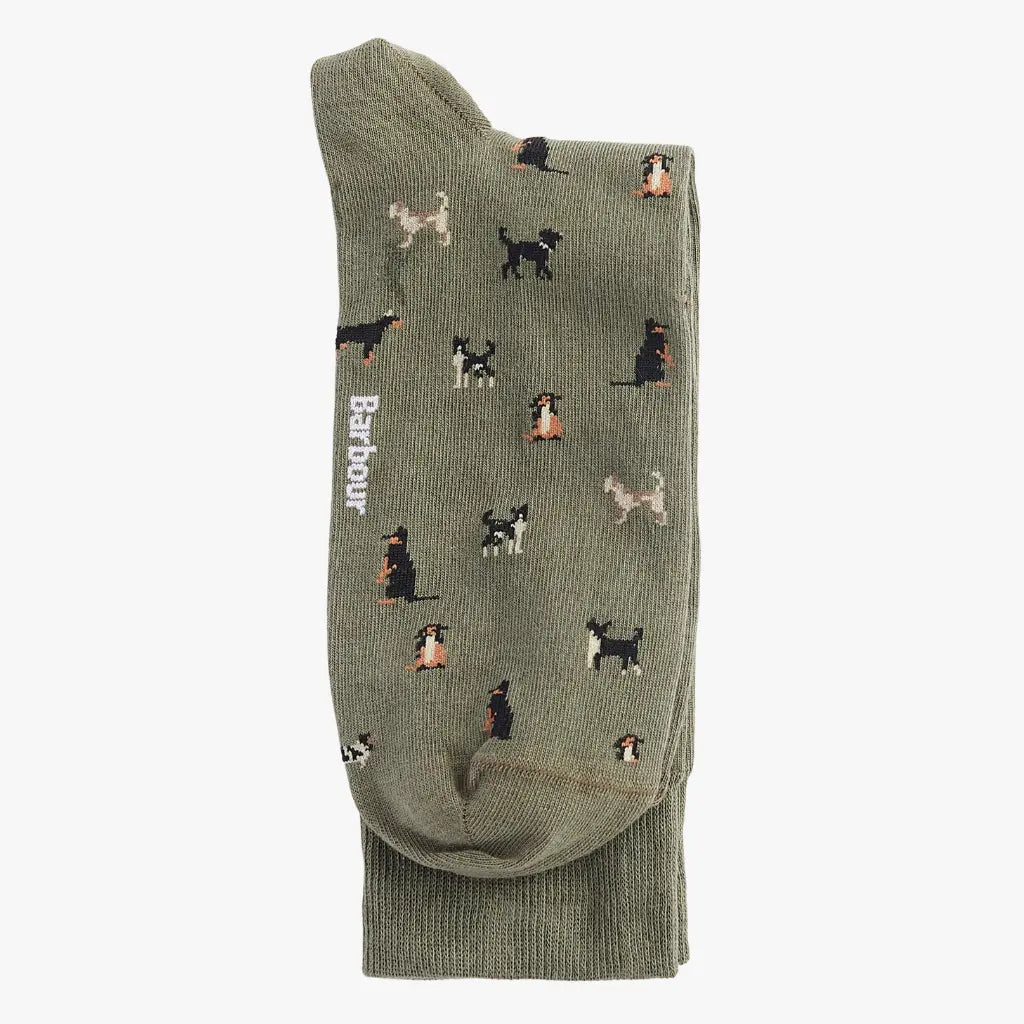 BARBOUR -  CHAUSSETTES MAVIN - CHIENS - VERT -  Klubb
