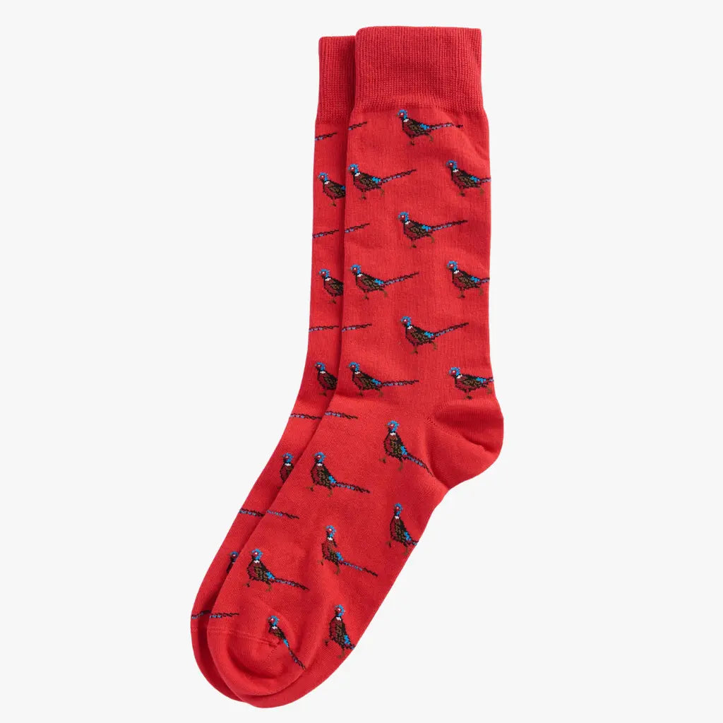 BARBOUR -  CHAUSSETTES MAVIN FAISANS - ROUGE -  Klubb