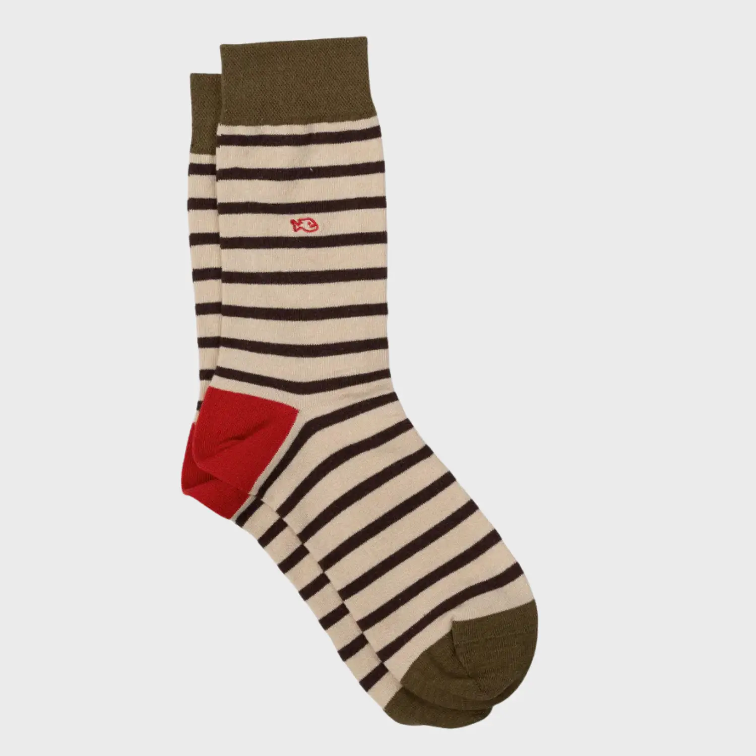 BILLYBELT -  CHAUSSETTES RAYURES - BEIGE & MARRON -  Klubb